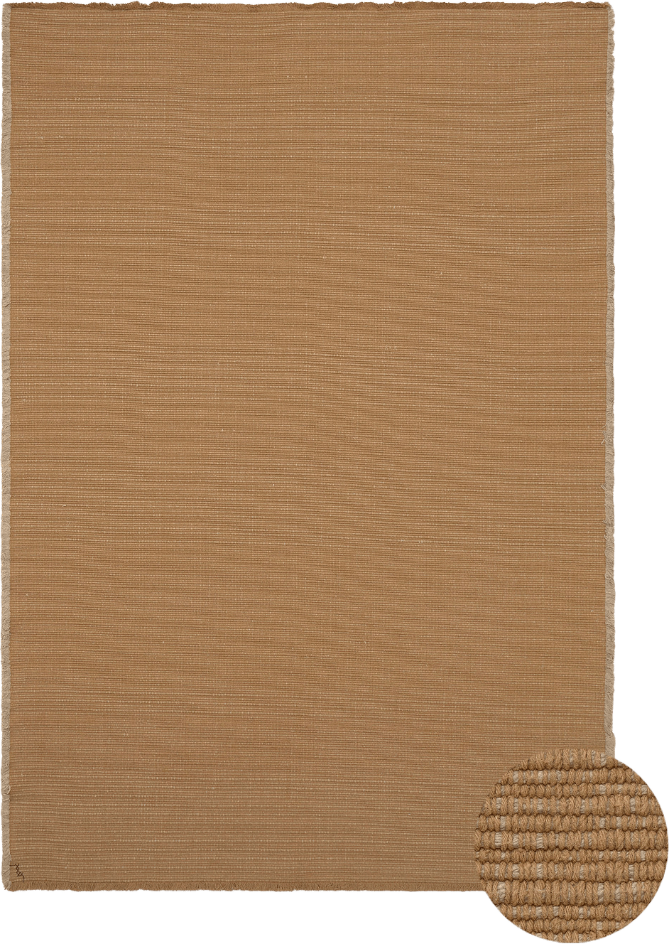 Handvävd Matta, från LORENA CANALS, i färgen ockra och beige.
