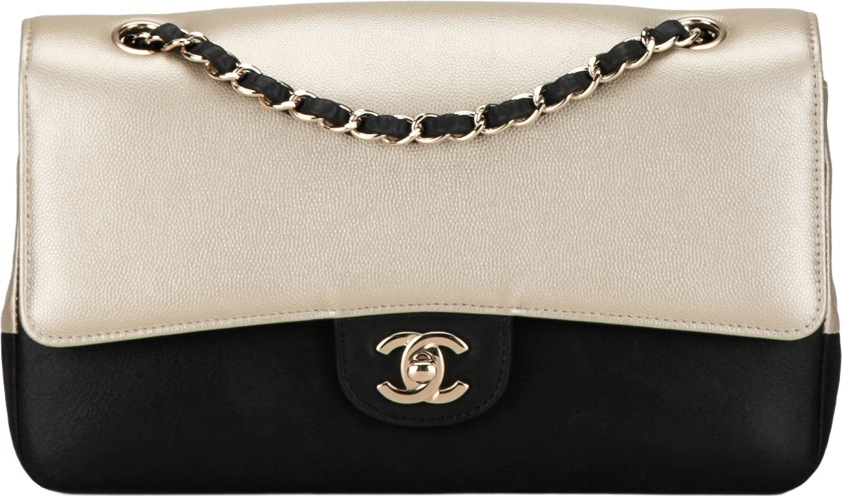 Chanel Medium Classic Bicolor Caviar Double Flap