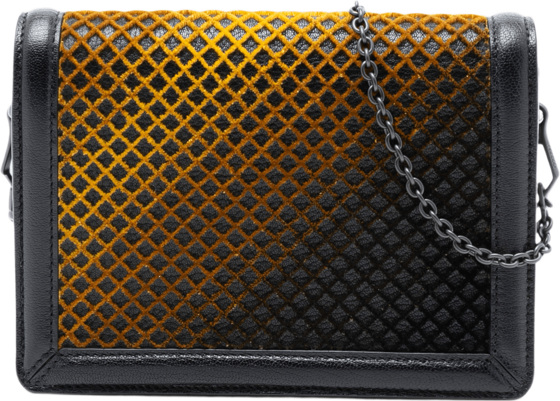 Bottega Veneta Mini Leather And Ombre Velvet Montebello Crisscross Crossbody, från Luxclusif, i färgen svart.