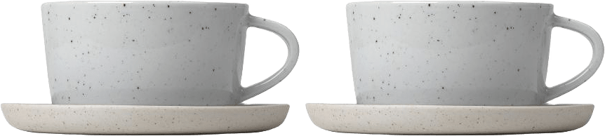 SABLO Set 2 St Kaffekoppar & Fat, Stengods