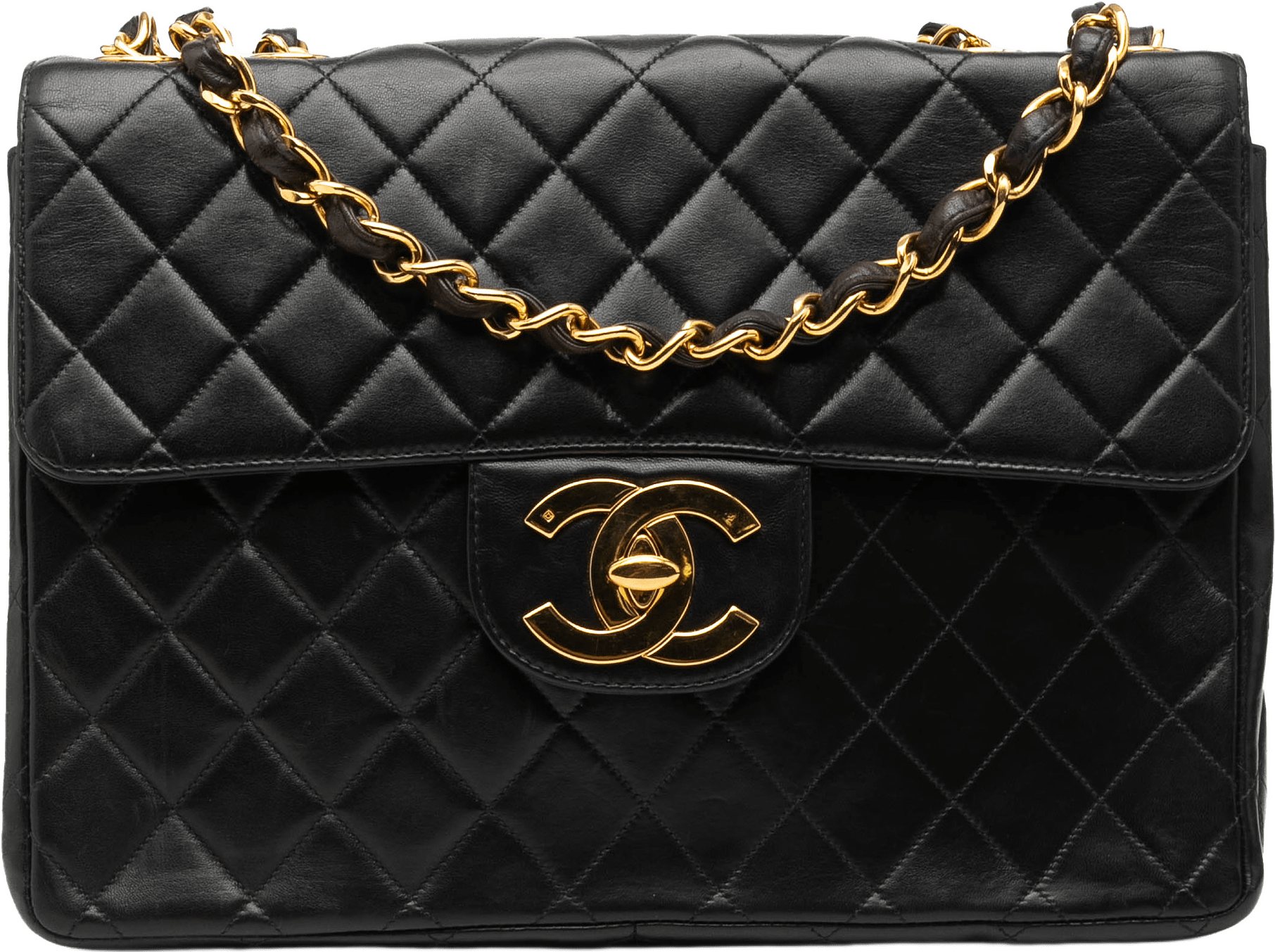 Chanel Jumbo Xl Classic Lambskin Single Flap, från Luxclusif, i färgen black.