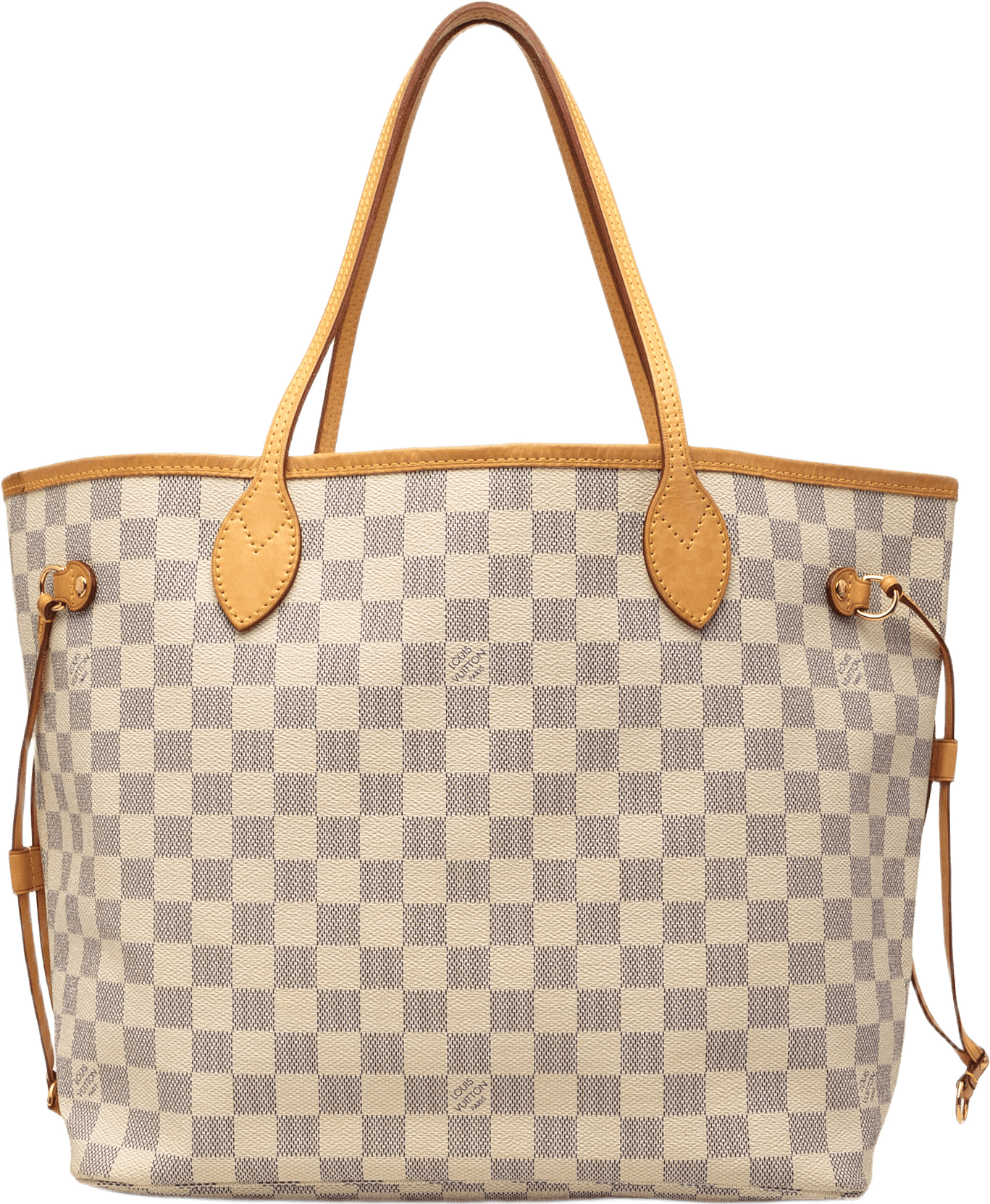 Louis Vuitton Damier Azur Neverfull Mm, från Luxclusif, i färgen vit.