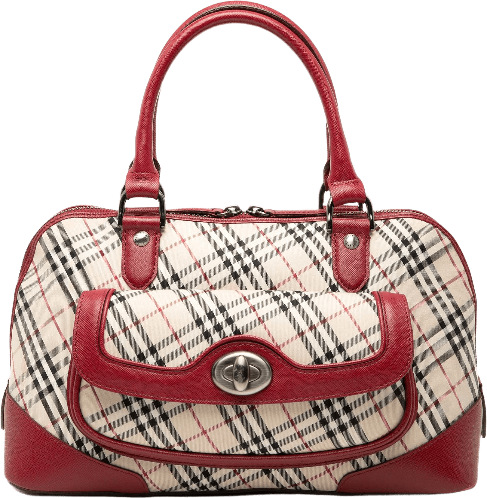 Burberry Nova Check Canvas Handbag, från Luxclusif, i färgen beige.