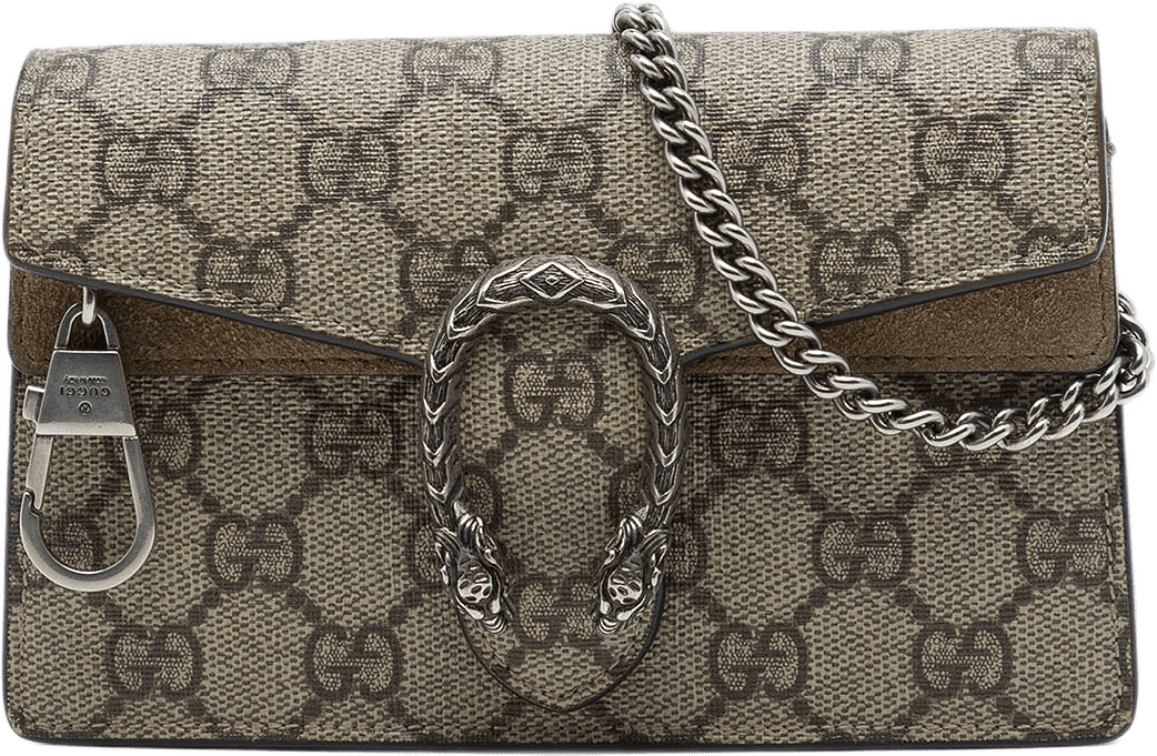 Gucci Mini Gg Supreme Dionysus Crossbody, från Luxclusif, i färgen beige.