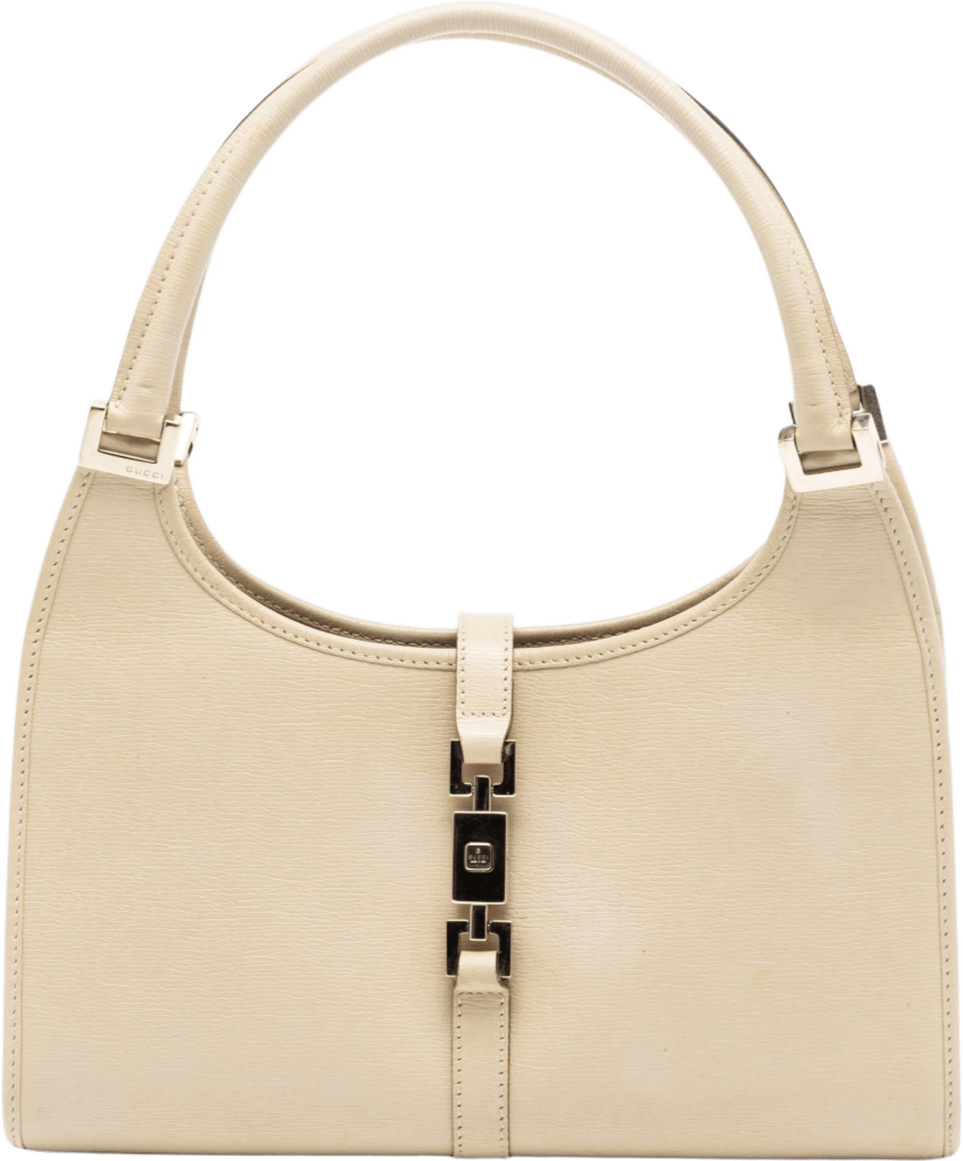 Gucci Calfskin Jackie Bardot Handbag, från Luxclusif, i färgen ivory.