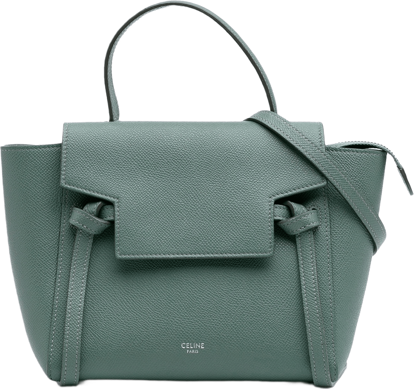 Celine Nano Grained Calfskin Belt Bag, från Luxclusif, i färgen green.