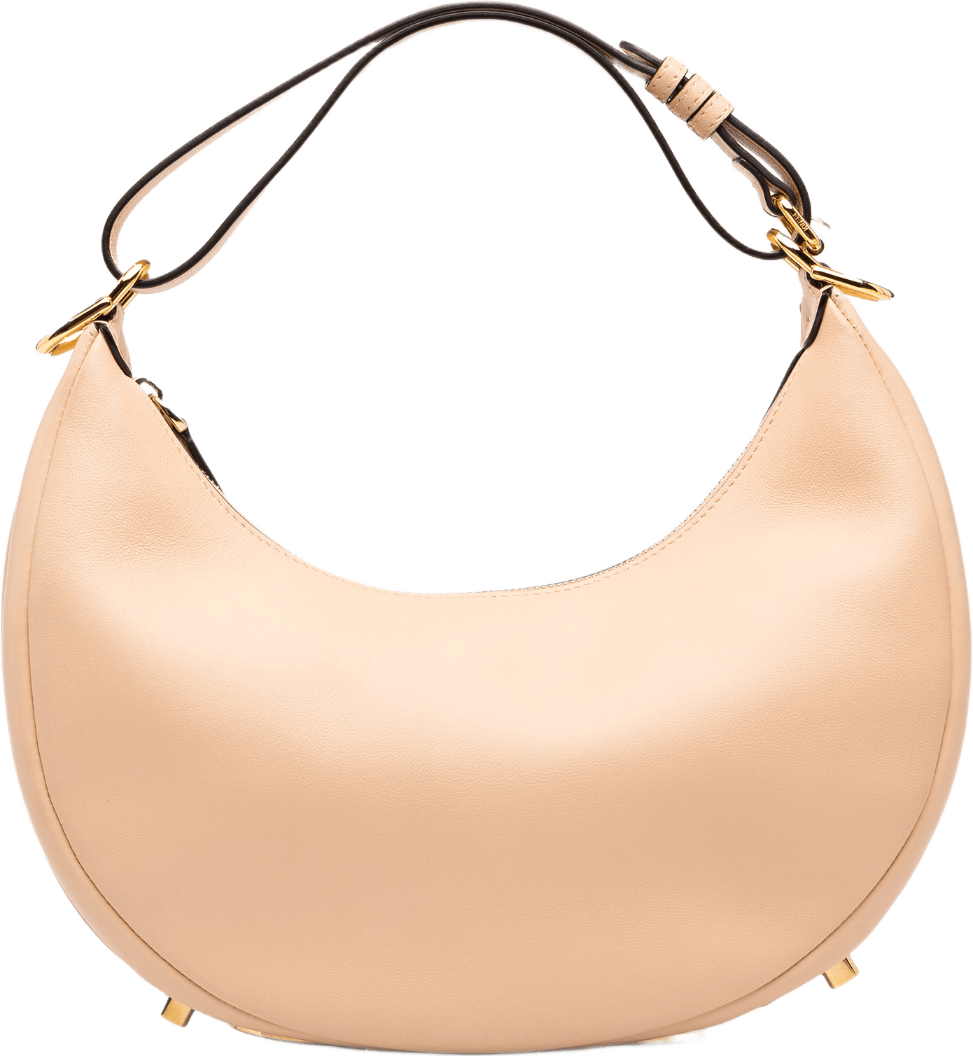 Fendi Small Leather Fendigraphy Hobo, från Luxclusif, i färgen rosa.
