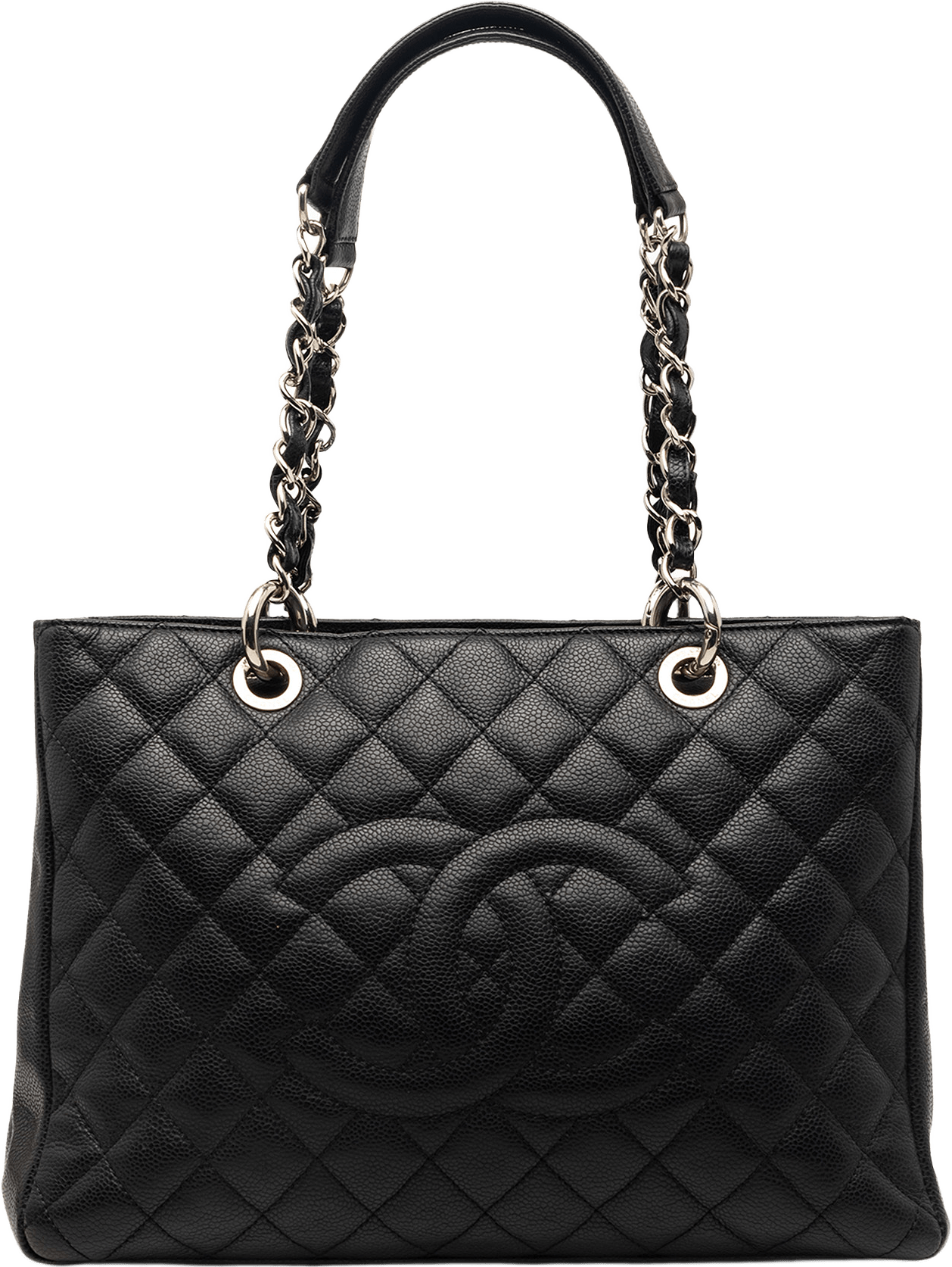 Chanel Caviar Grand Shopping Tote, från Luxclusif, i färgen black.
