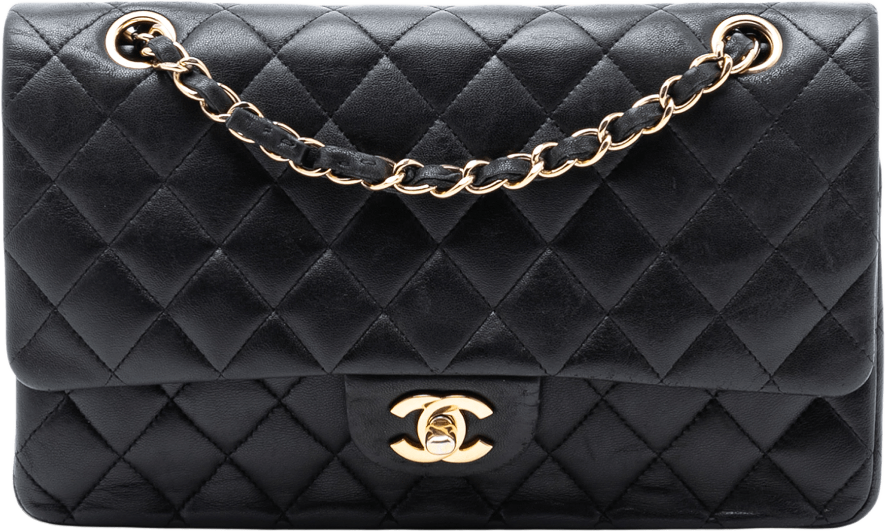 Chanel Medium Classic Lambskin Double Flap, från Luxclusif, i färgen black.