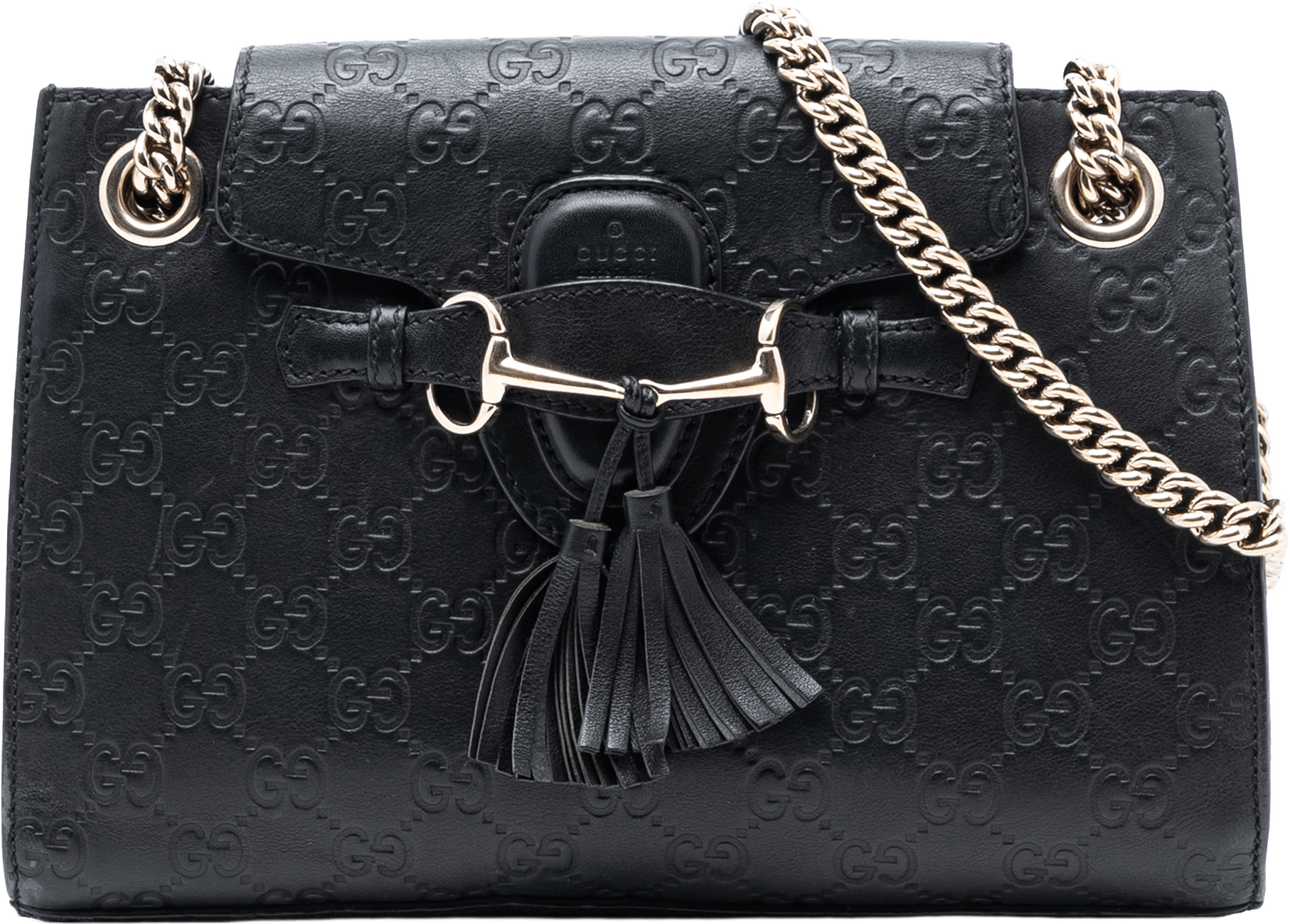 Gucci Small Guccissima Emily Shoulder Bag, från Luxclusif, i färgen black.