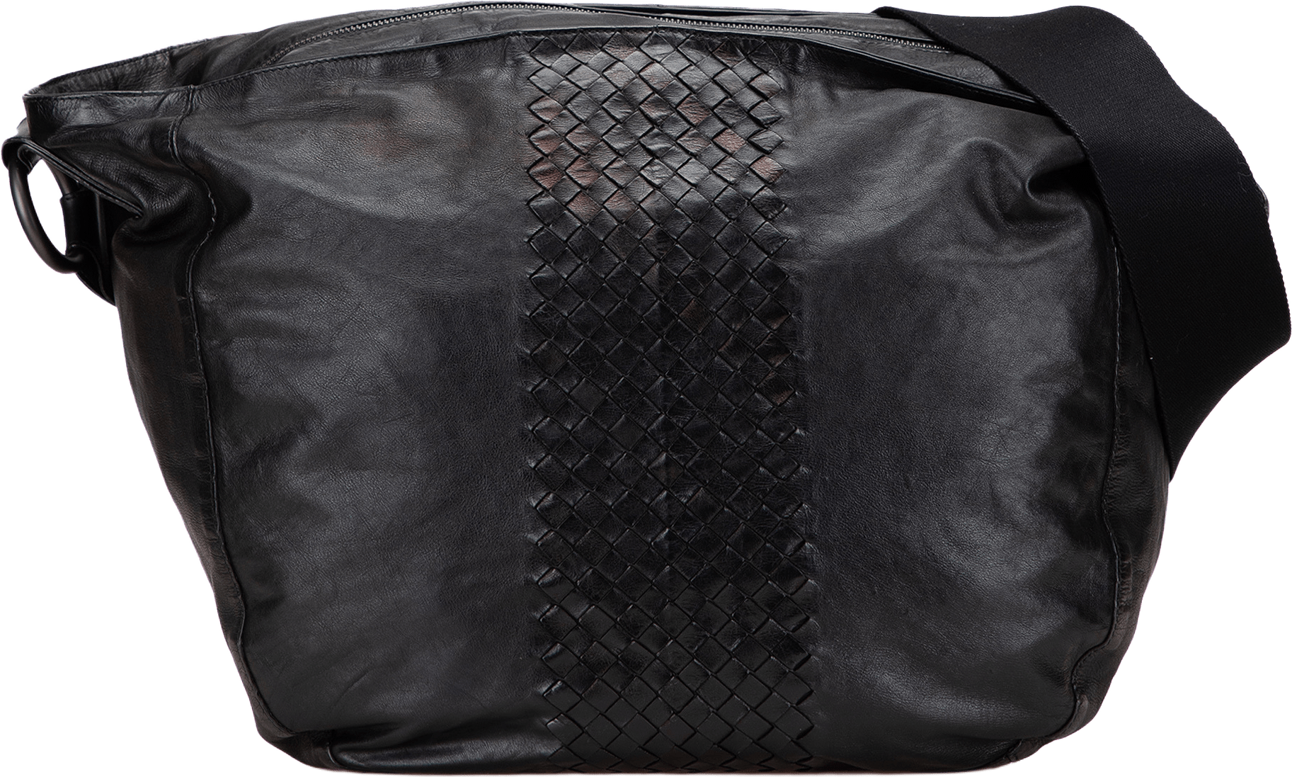 Bottega Veneta Intrecciato Trimmed Nappa Crossbody, från Luxclusif, i färgen black.