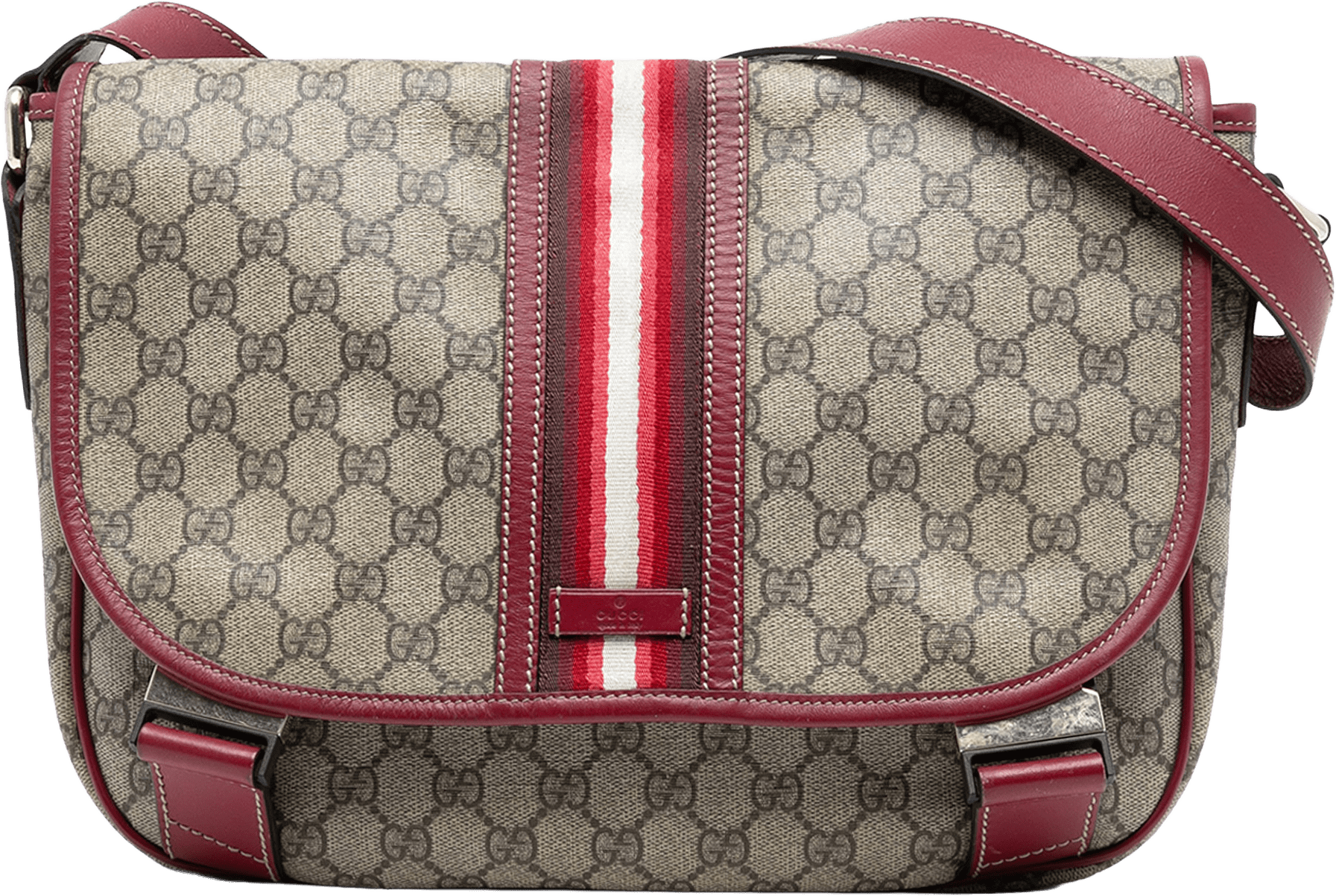 Gucci Gg Supreme Web Crossbody, från Luxclusif, i färgen beige.