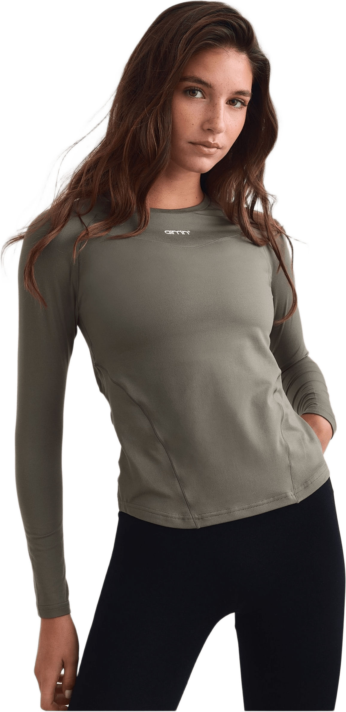 Soft Basic Long Sleeve, från aim'n, i färgen ivy.