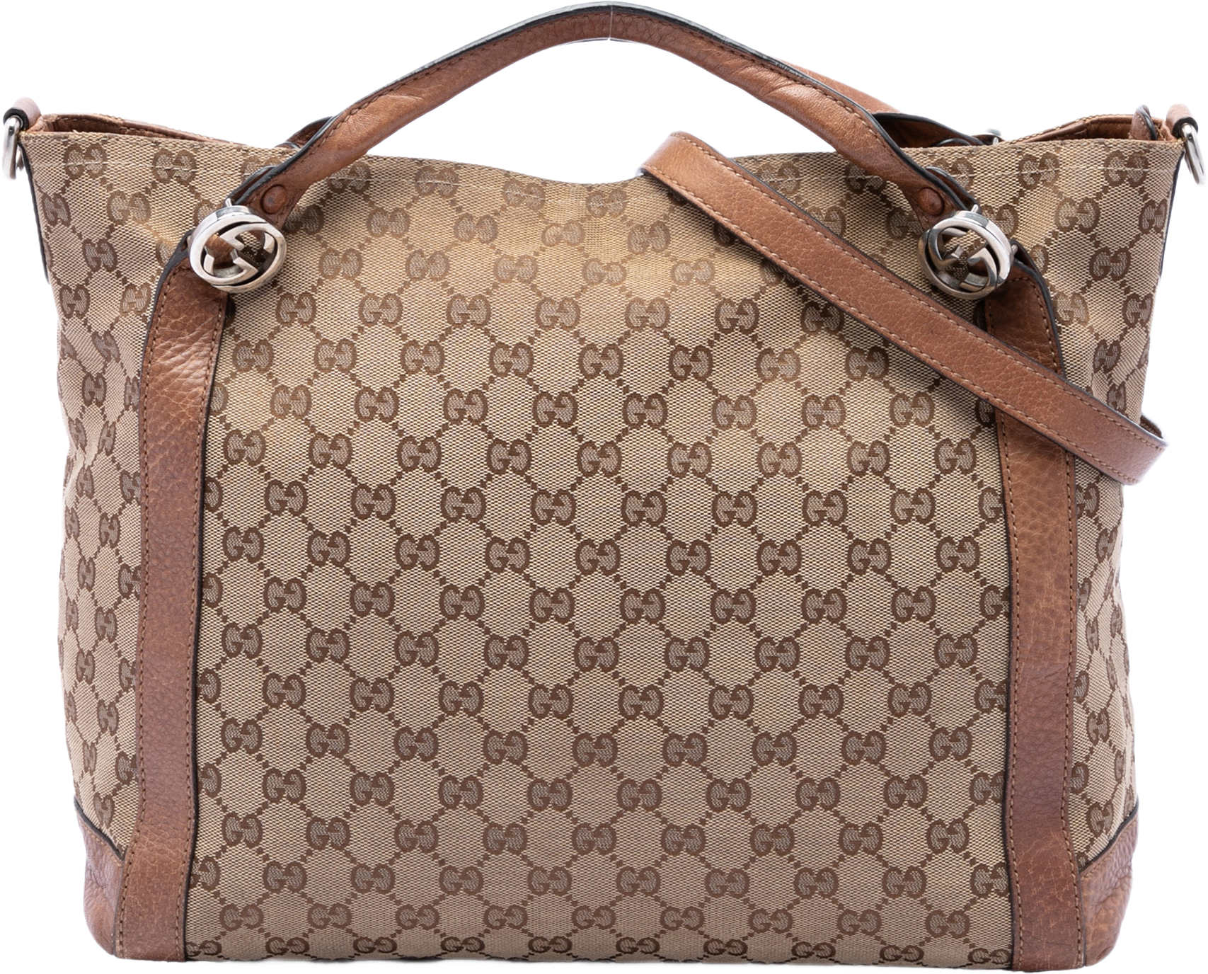 Gucci Medium Gg Canvas Miss Gg Satchel, från Luxclusif, i färgen beige.