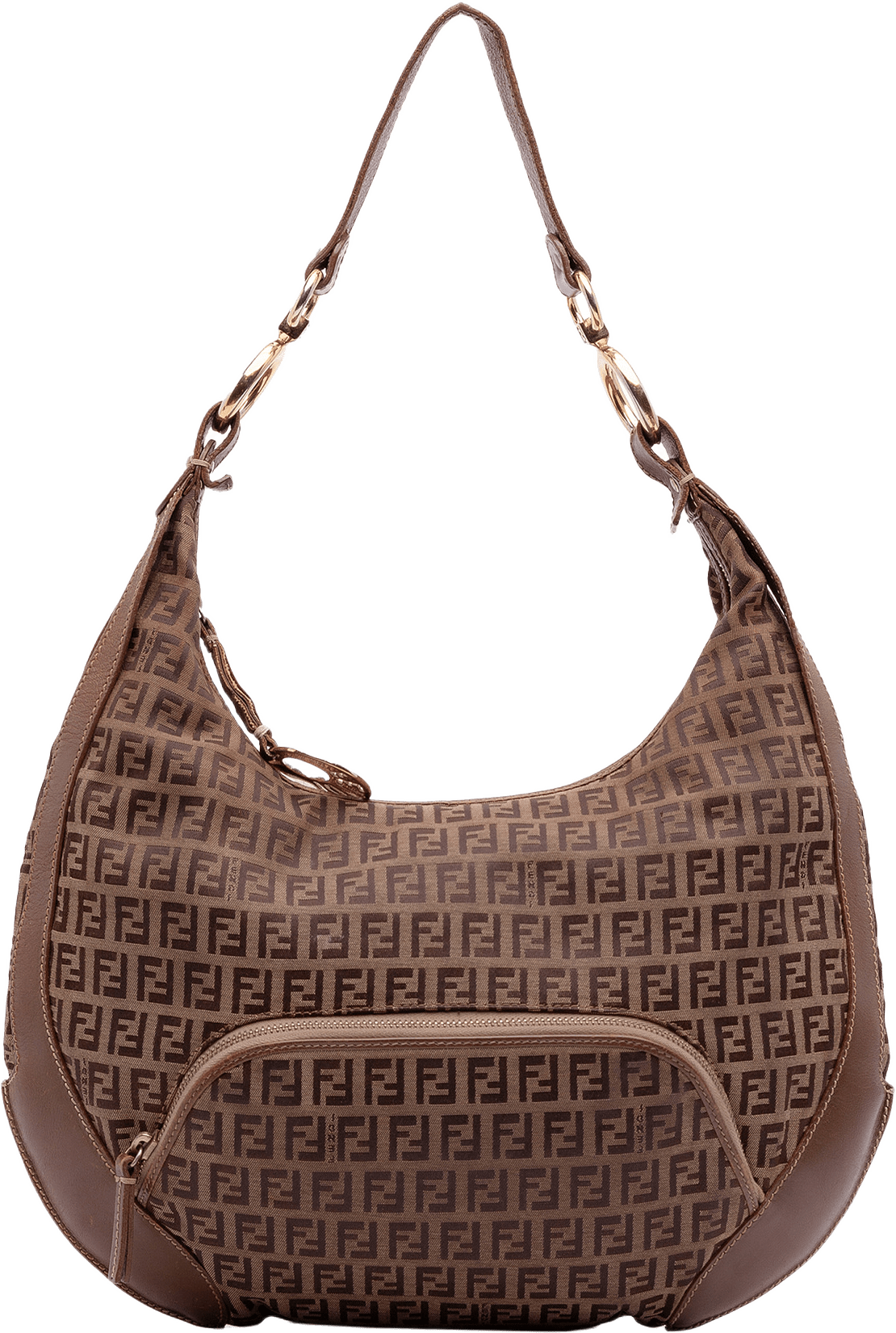 Fendi Zucchino Canvas Chef Pocket Hobo, från Luxclusif, i färgen brown.