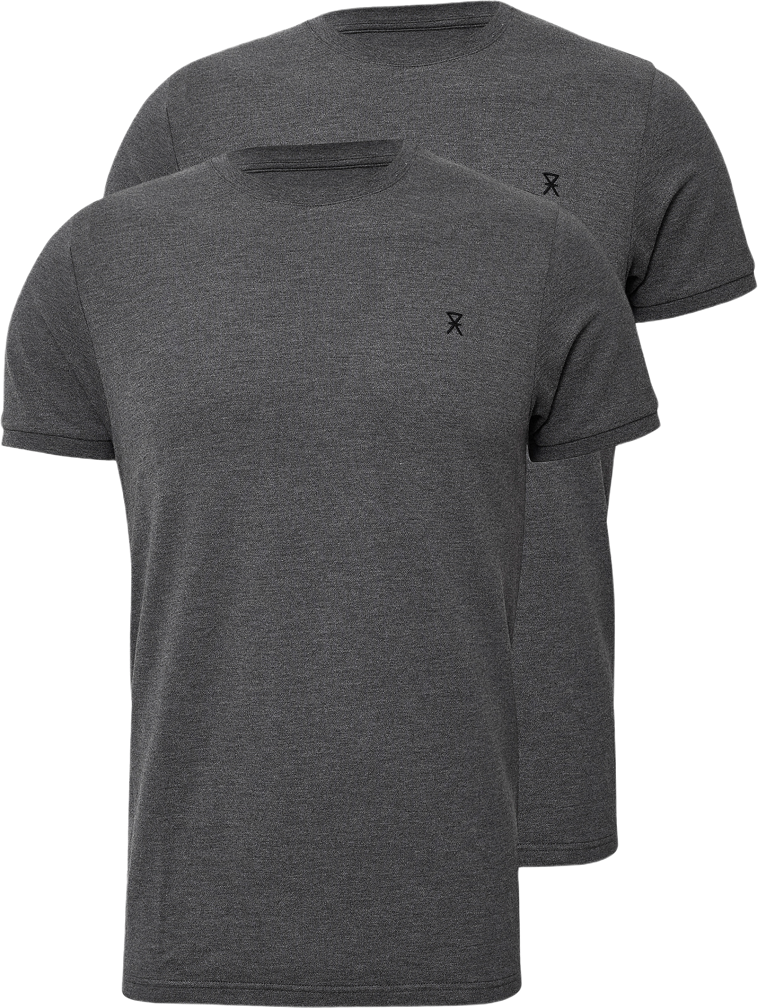 2-pack Bambu, Pique T-shirt, Navy, från JBS of Denmark, i färgen dark grey melange.