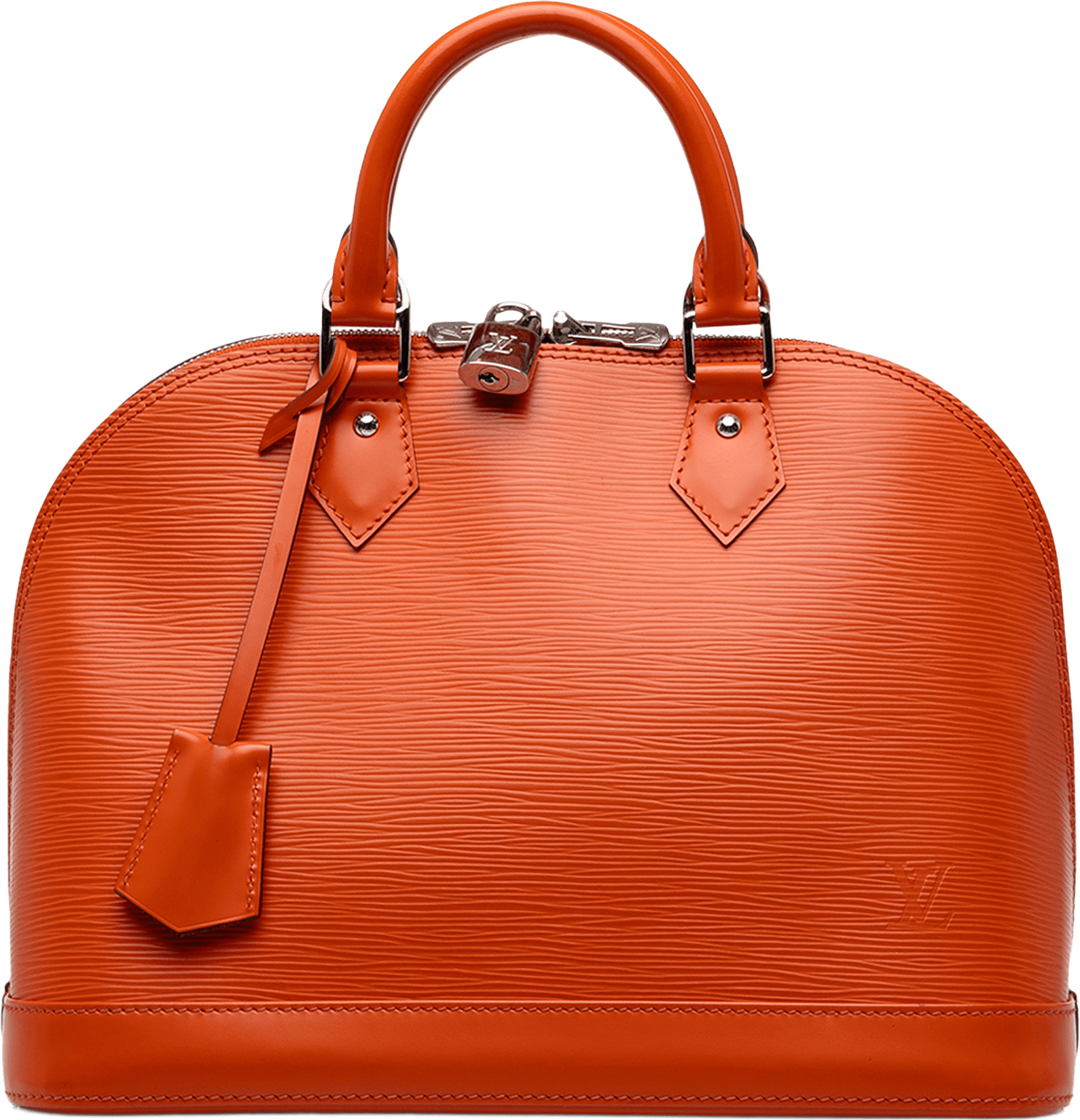 Louis Vuitton Epi Alma Pm, från Luxclusif, i färgen orange.