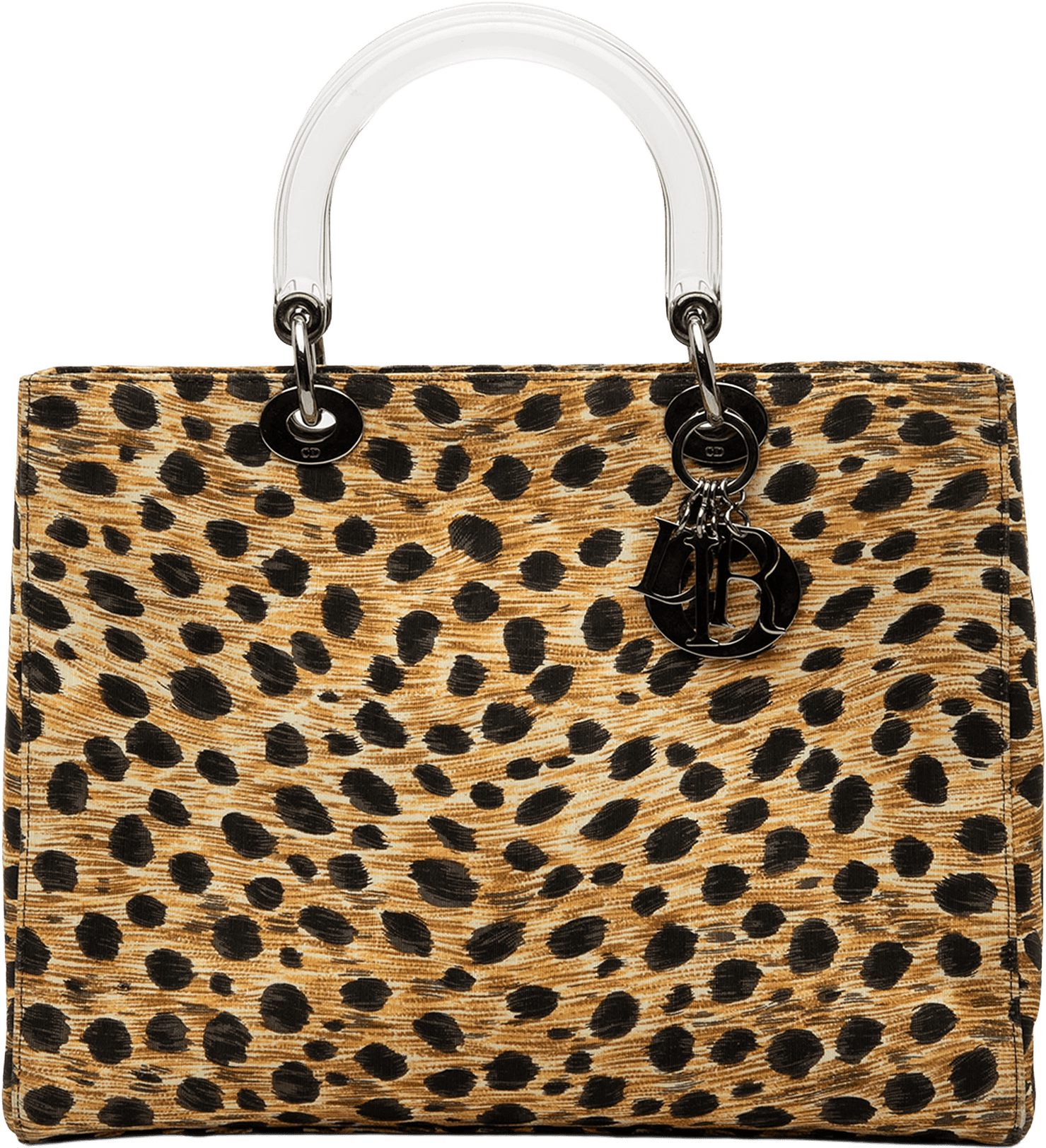 Dior Large Canvas Leopard Print Lady Dior, från Luxclusif, i färgen brown.