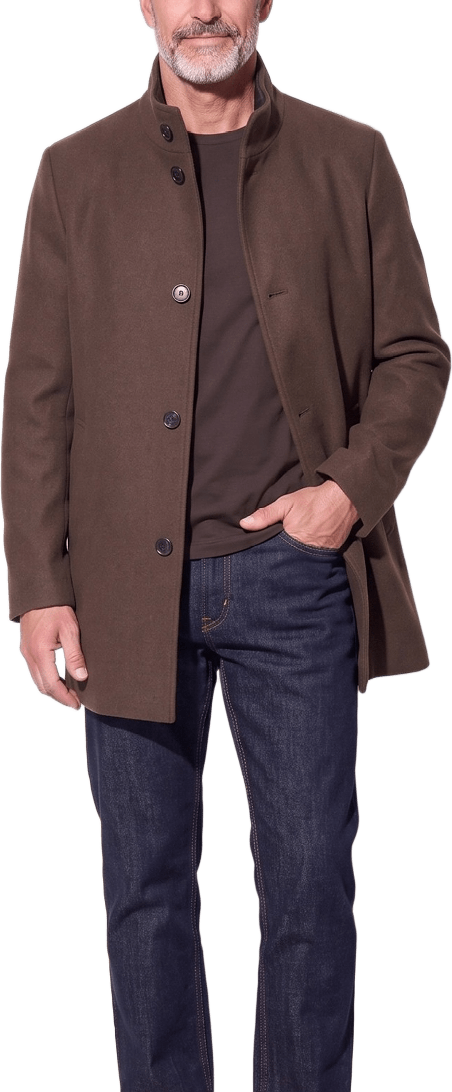 Berkley Coat, från Saki, i färgen brown.