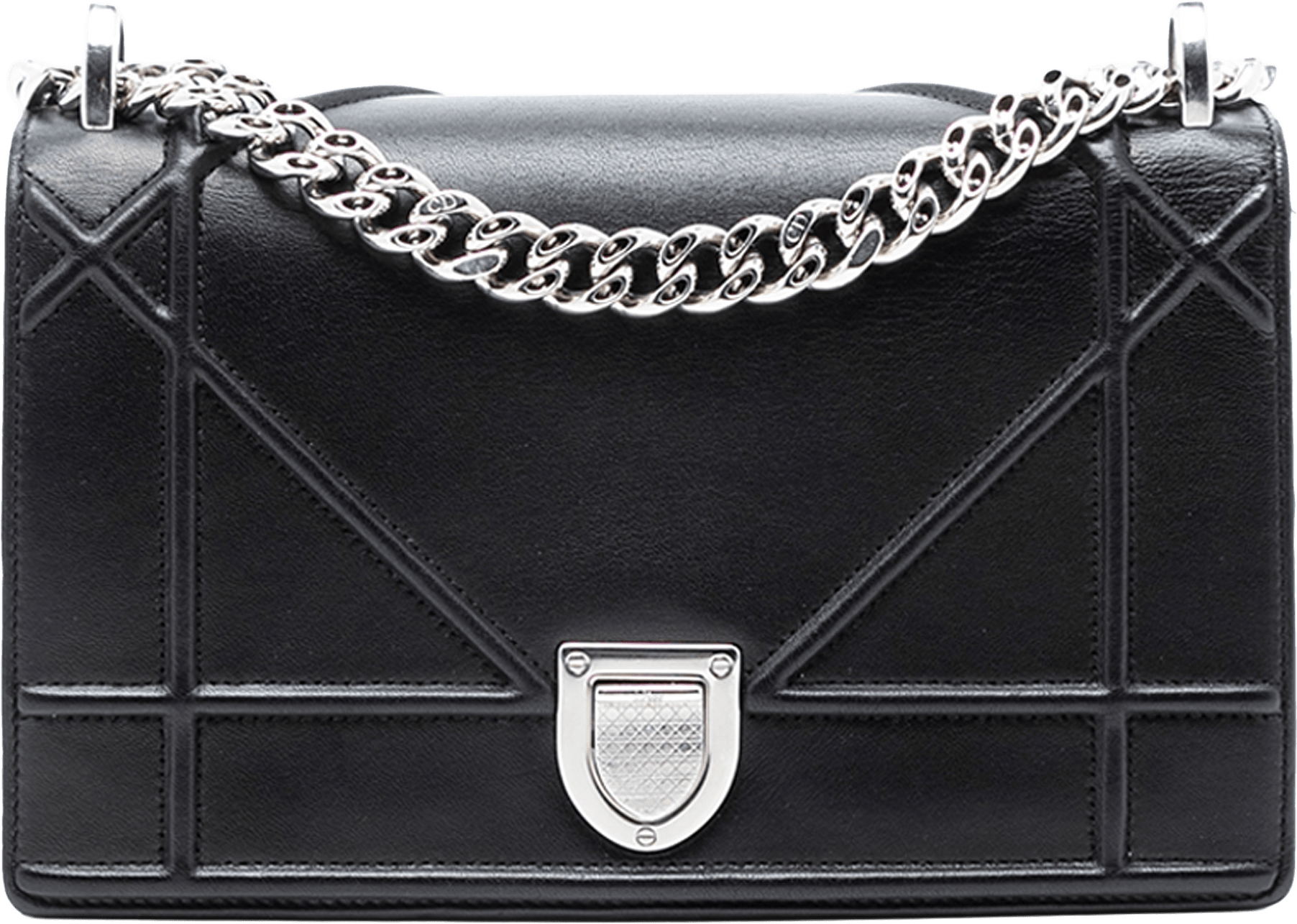 Dior Small Lambskin Diorama Flap, från Luxclusif, i färgen black.