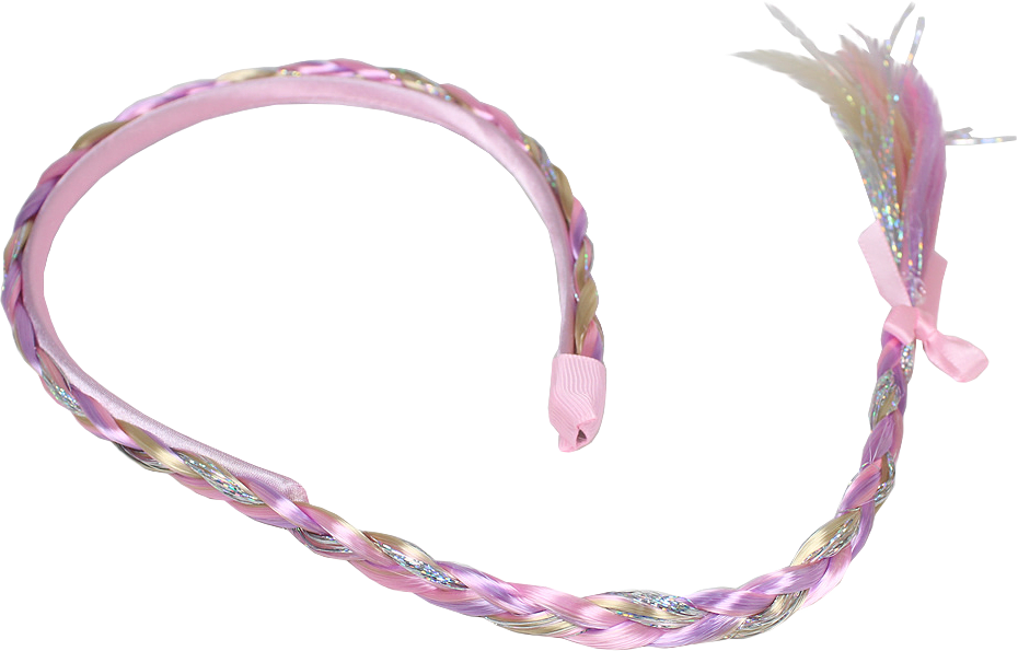 Diadem Med Fläta I Rosa, Silver Och Blond, från Complement Kids, i färgen pink.