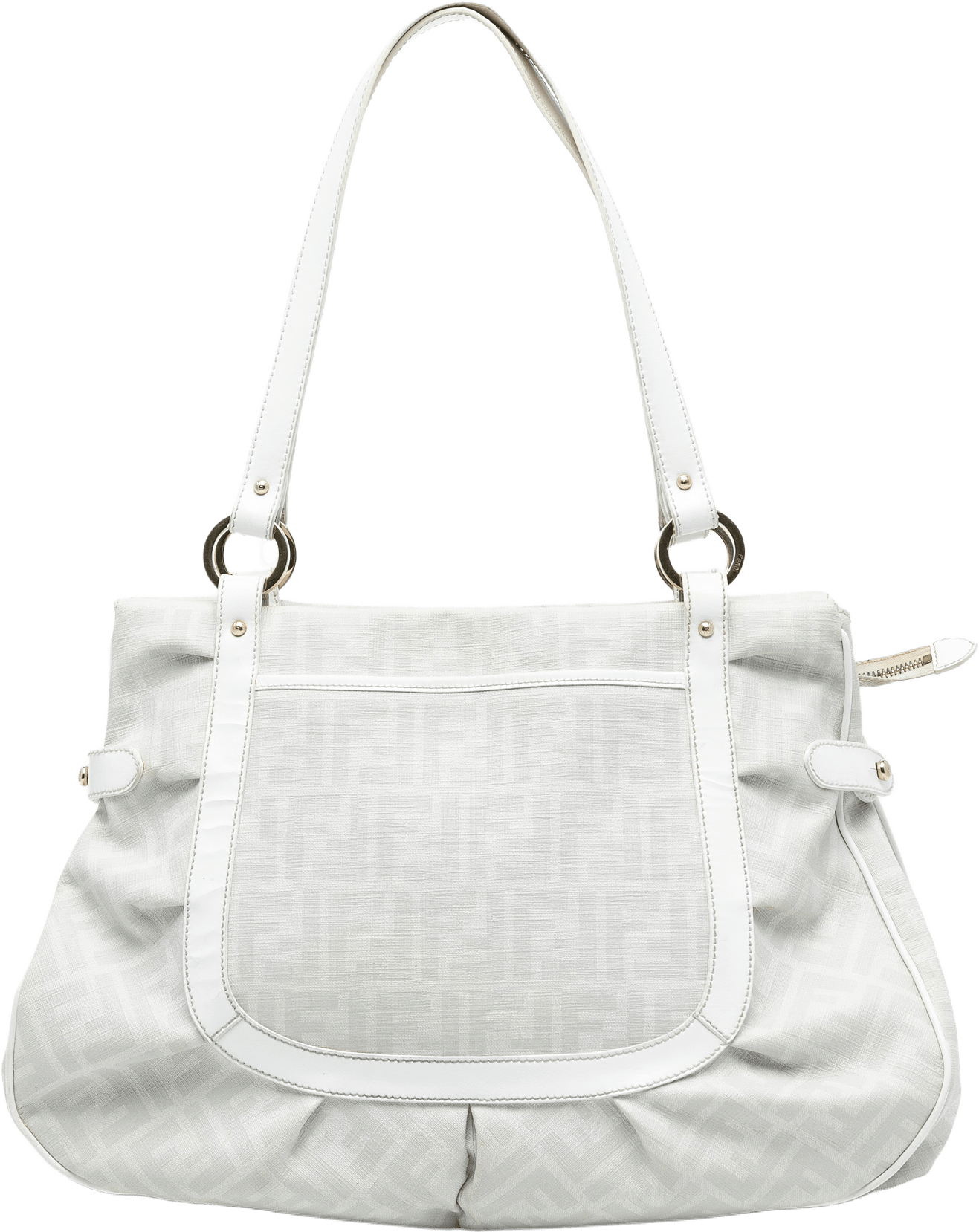 Fendi Large Zucca Spalmati Chef Shopper Tote, från Luxclusif, i färgen white.