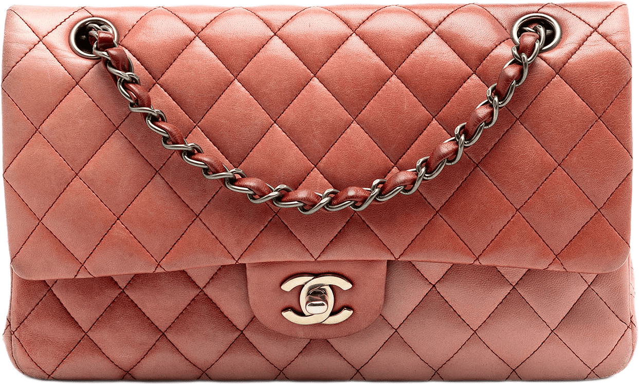 Chanel Medium Classic Lambskin Ombre Double Flap, från Luxclusif, i färgen orange.