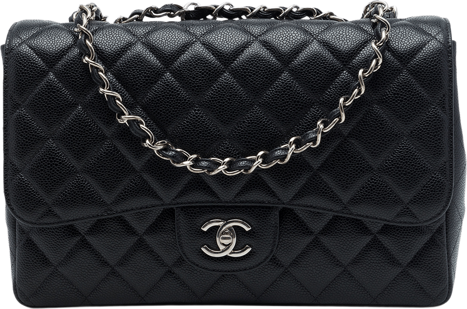 Chanel Jumbo Classic Caviar Single Flap, från Luxclusif, i färgen svart.