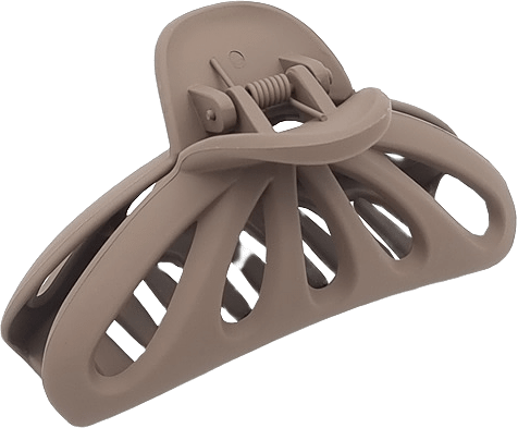 Gummerad Hårklämma Solfjäder 10 Cm, från Complement, i färgen brown.