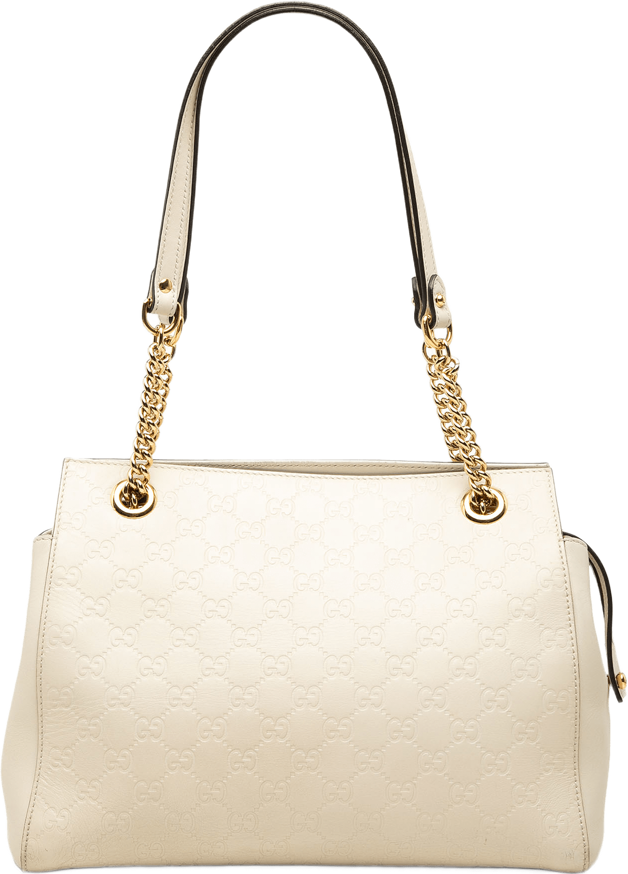 Gucci Medium Guccissima Soft Shoulder Bag, från Luxclusif, i färgen vit.