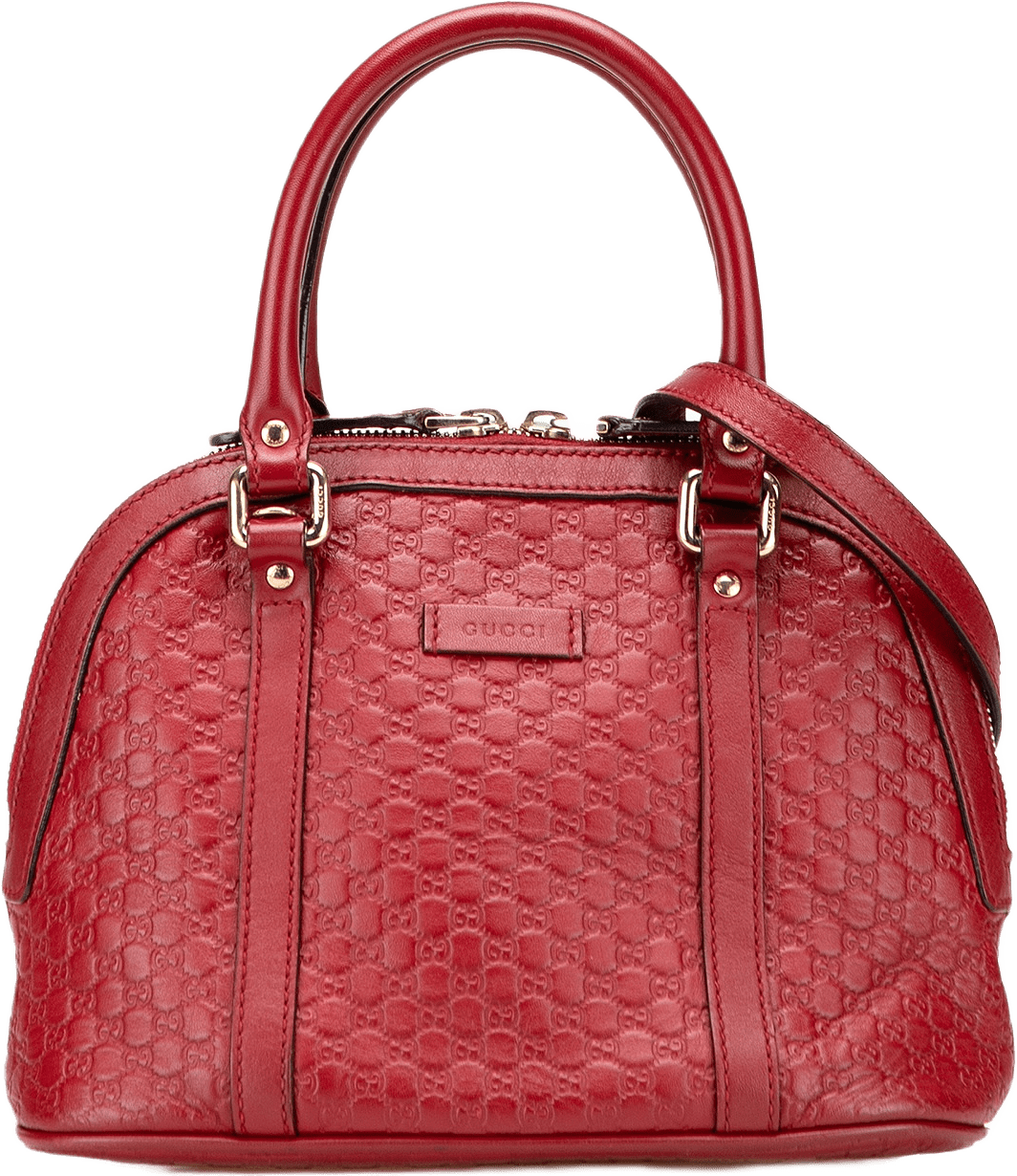Gucci Mini Microguccissima Dome Satchel, från Luxclusif, i färgen red.
