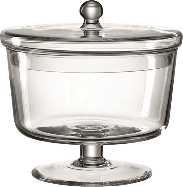 Poesia Glasburk på fot, från Leonardo, i färgen transparent.