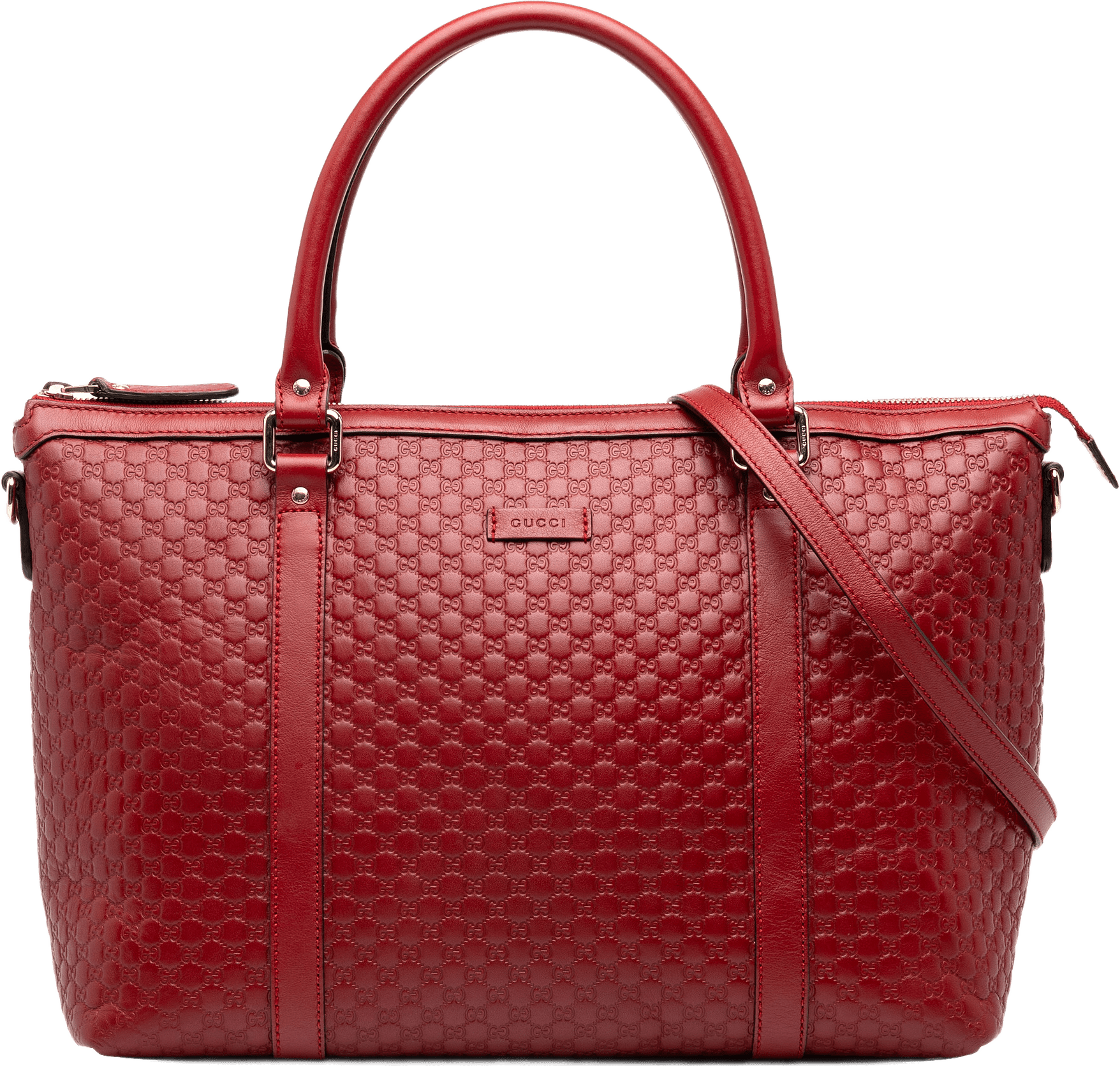 Gucci Medium Microguccissima Joy Satchel, från Luxclusif, i färgen röd.