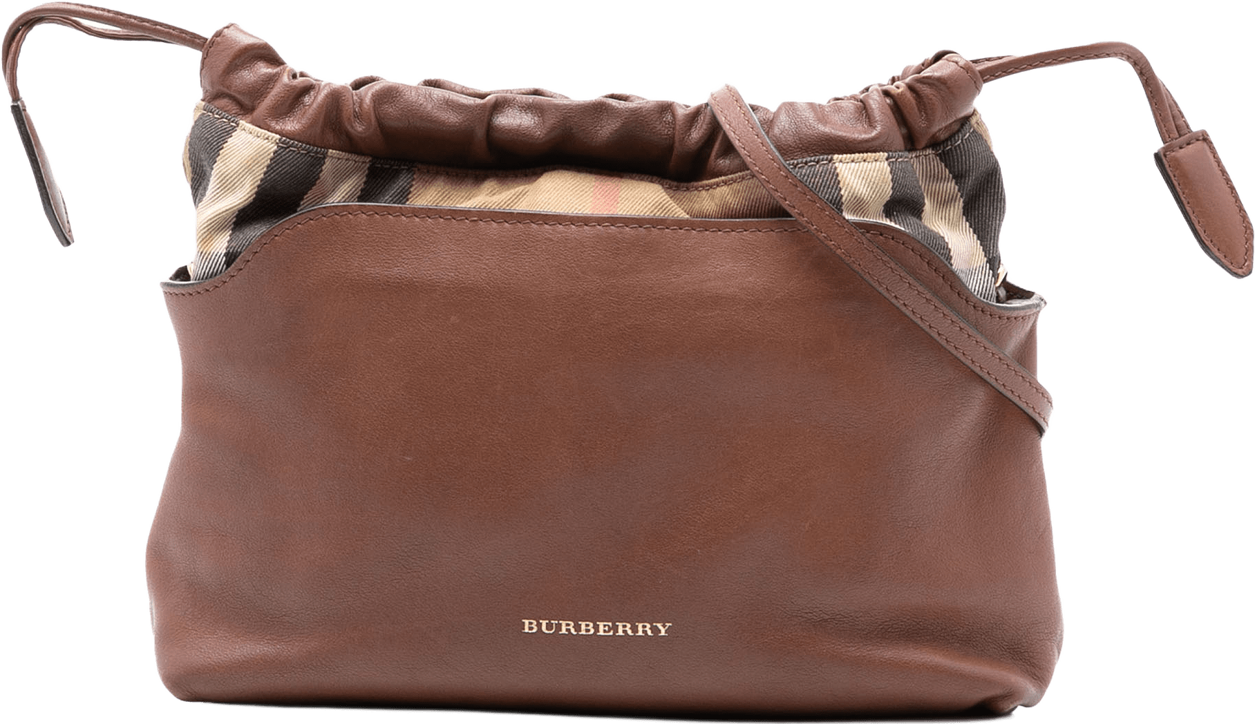 Burberry House Check Canvas And Calfskin Little Crush Crossbody, från Luxclusif, i färgen brown.