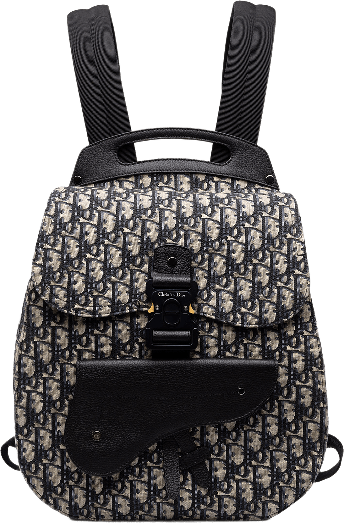 Dior Oblique Canvas Saddle Backpack, från Luxclusif, i färgen blå.