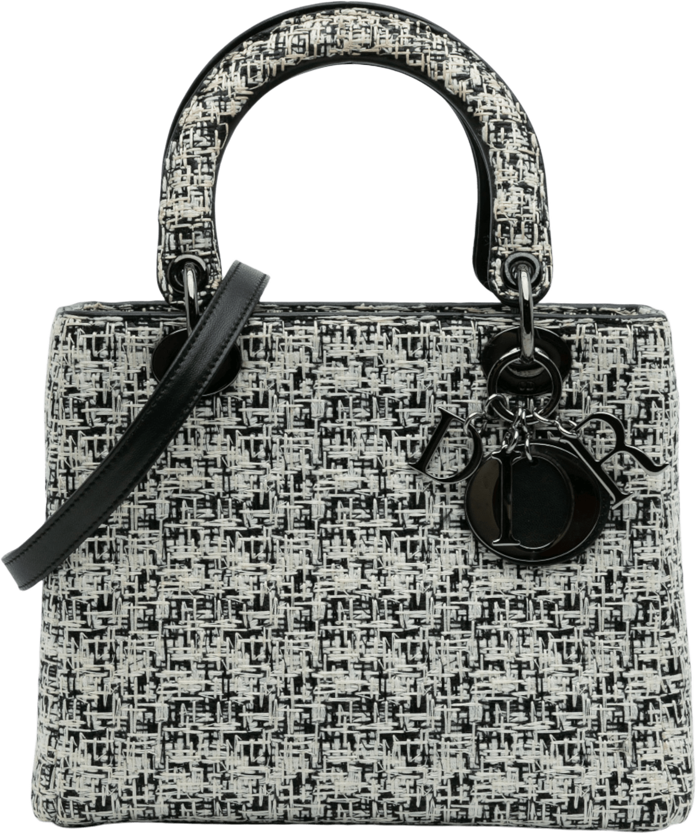 Dior Medium Tweed Lady Dior, från Luxclusif, i färgen white.