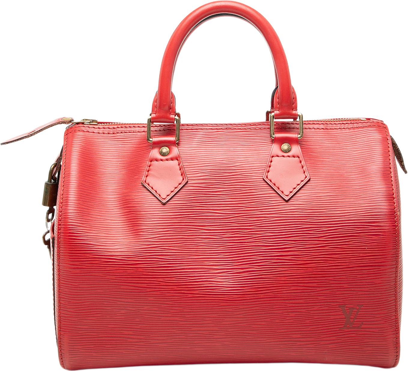 Louis Vuitton Epi Speedy 30, från Luxclusif, i färgen röd.