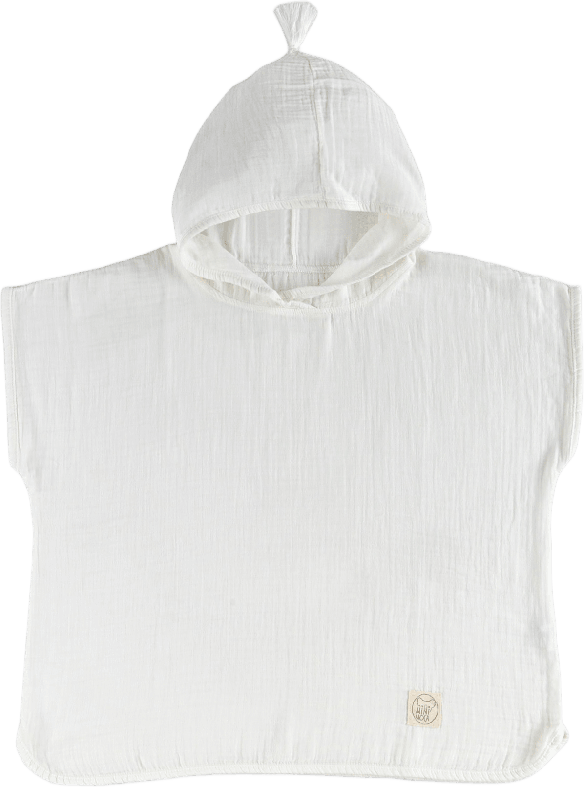 Muslin Poncho, från Minimoca, i färgen vit.