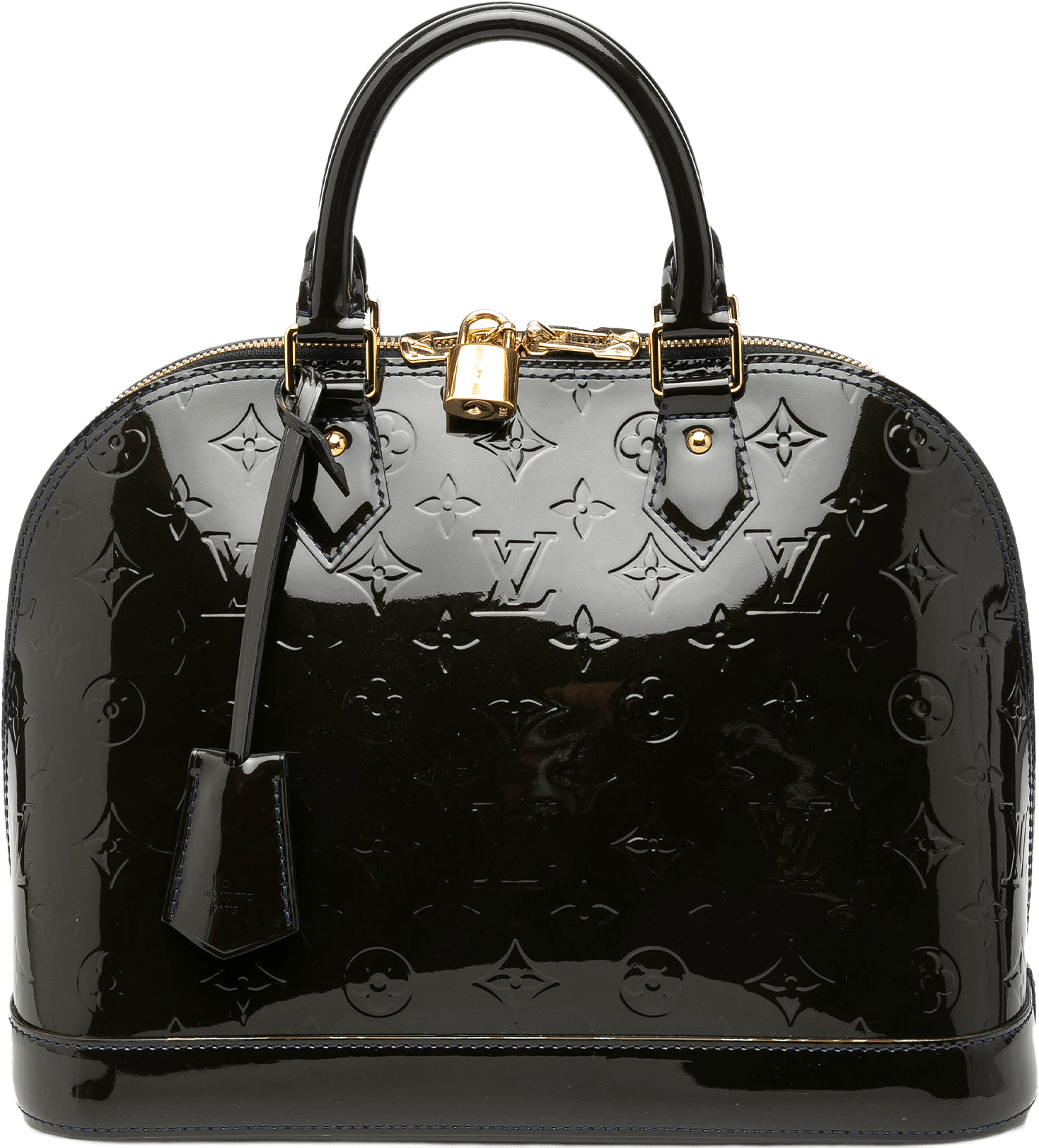Louis Vuitton Monogram Vernis Alma Pm, från Luxclusif, i färgen navy.