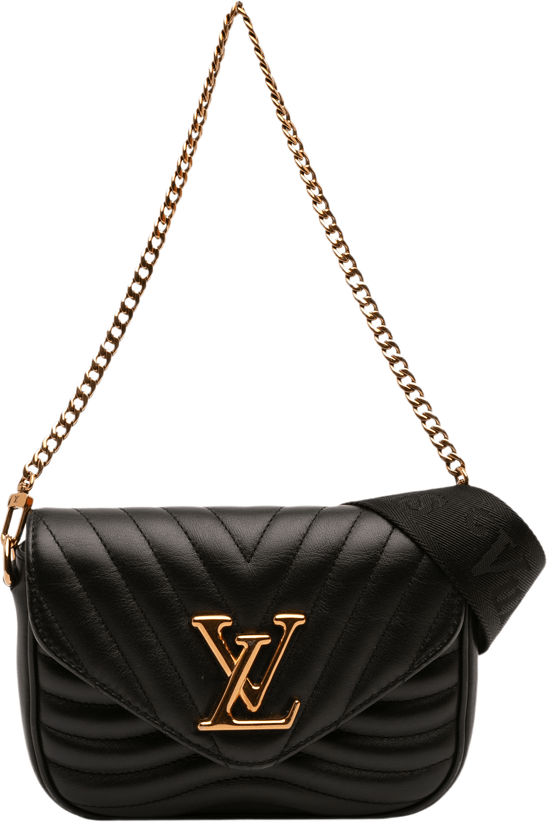 Louis Vuitton New Wave Multi Pochette, från Luxclusif, i färgen black.