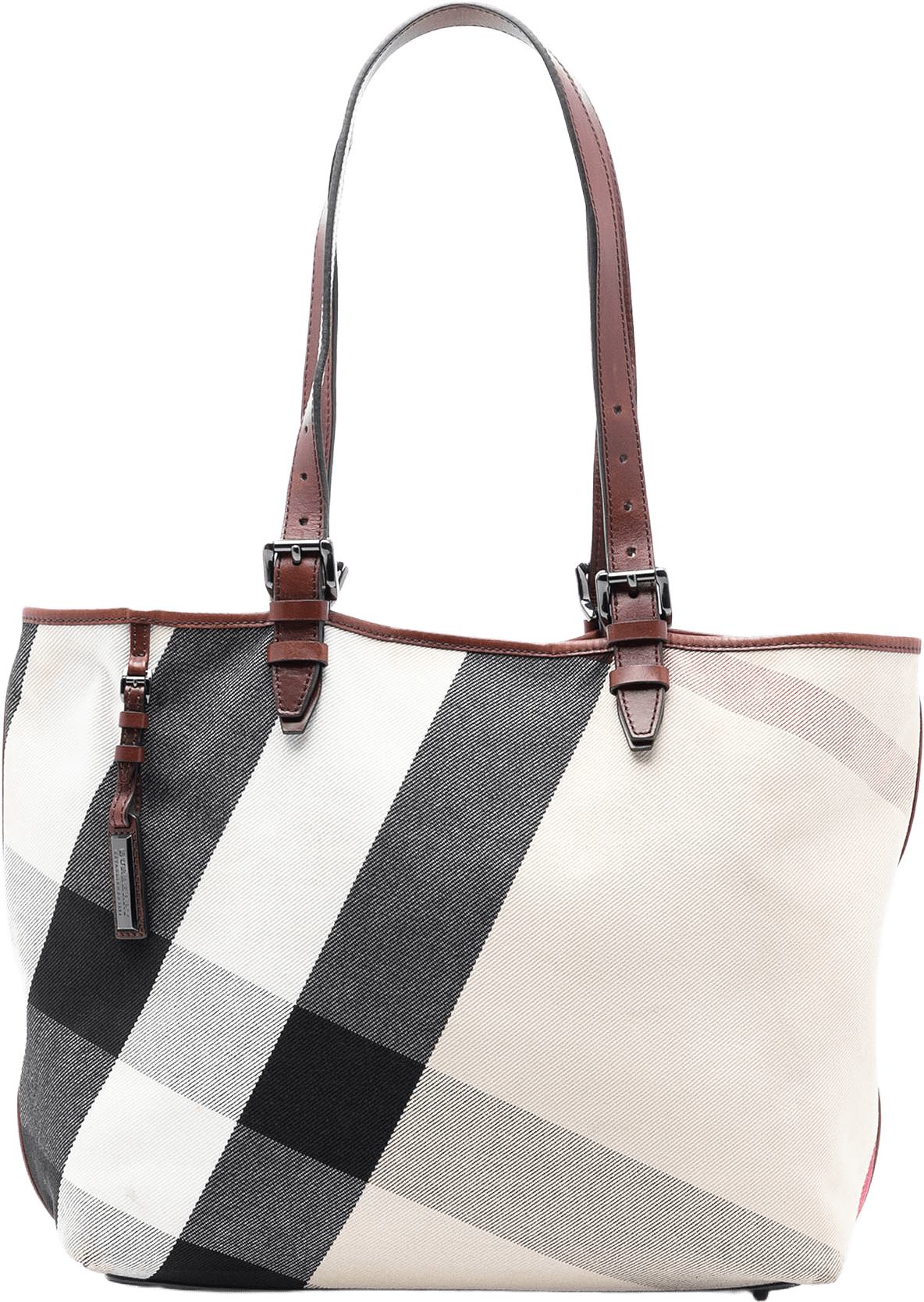 Burberry Mega Check Canvas Tote, från Luxclusif, i färgen beige.