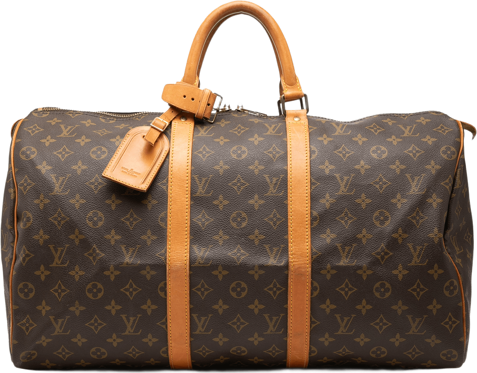Louis Vuitton Monogram Keepall 50, från Luxclusif, i färgen brun.