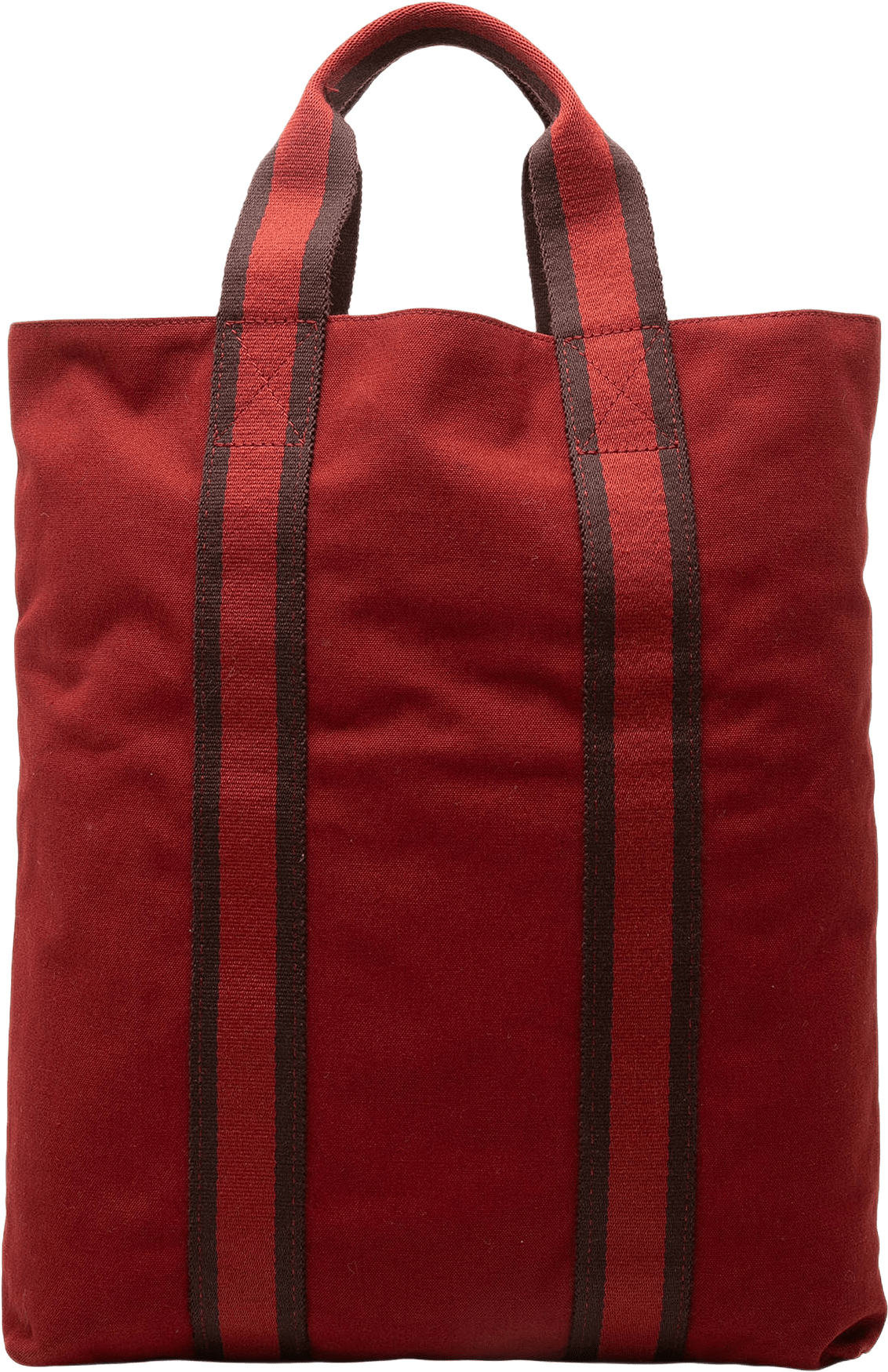 Hermès Canvas Fourre Tout Cabas, från Luxclusif, i färgen röd.