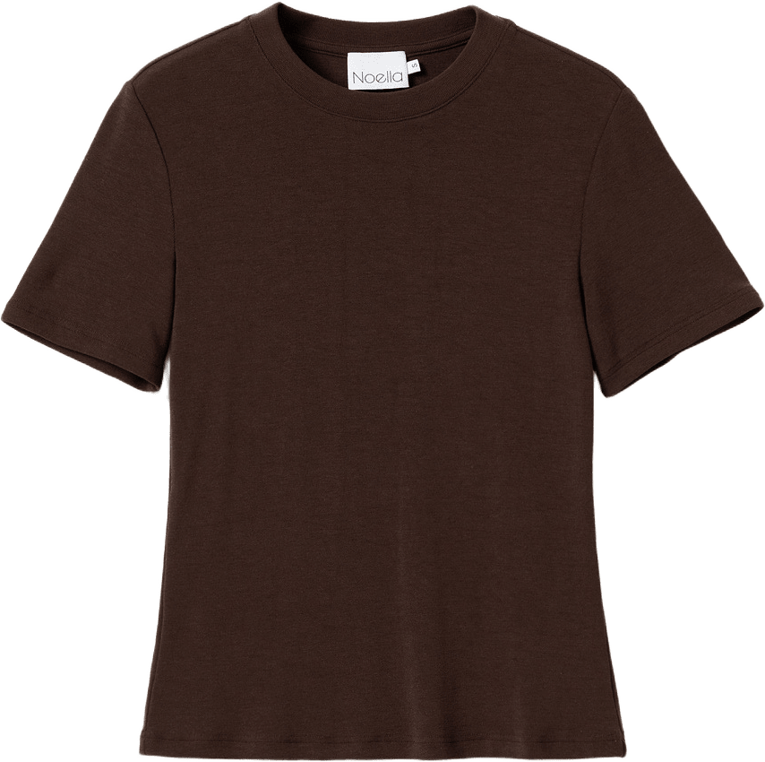 Lidie Ss Top - Chocolate, från Noella, i färgen chocolate.