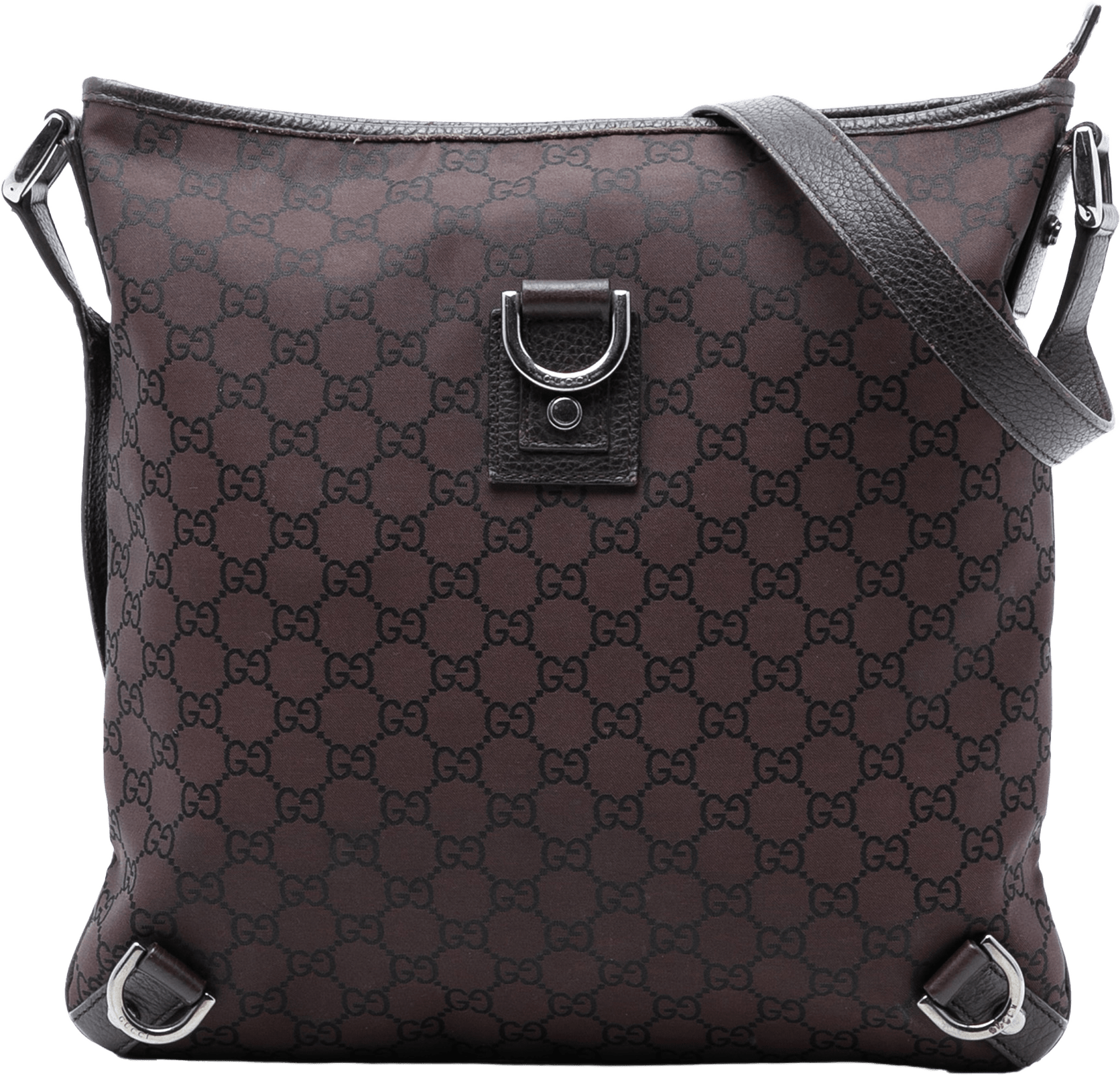 Gucci Gg Nylon Abbey D Ring Crossbody, från Luxclusif, i färgen dark brown.