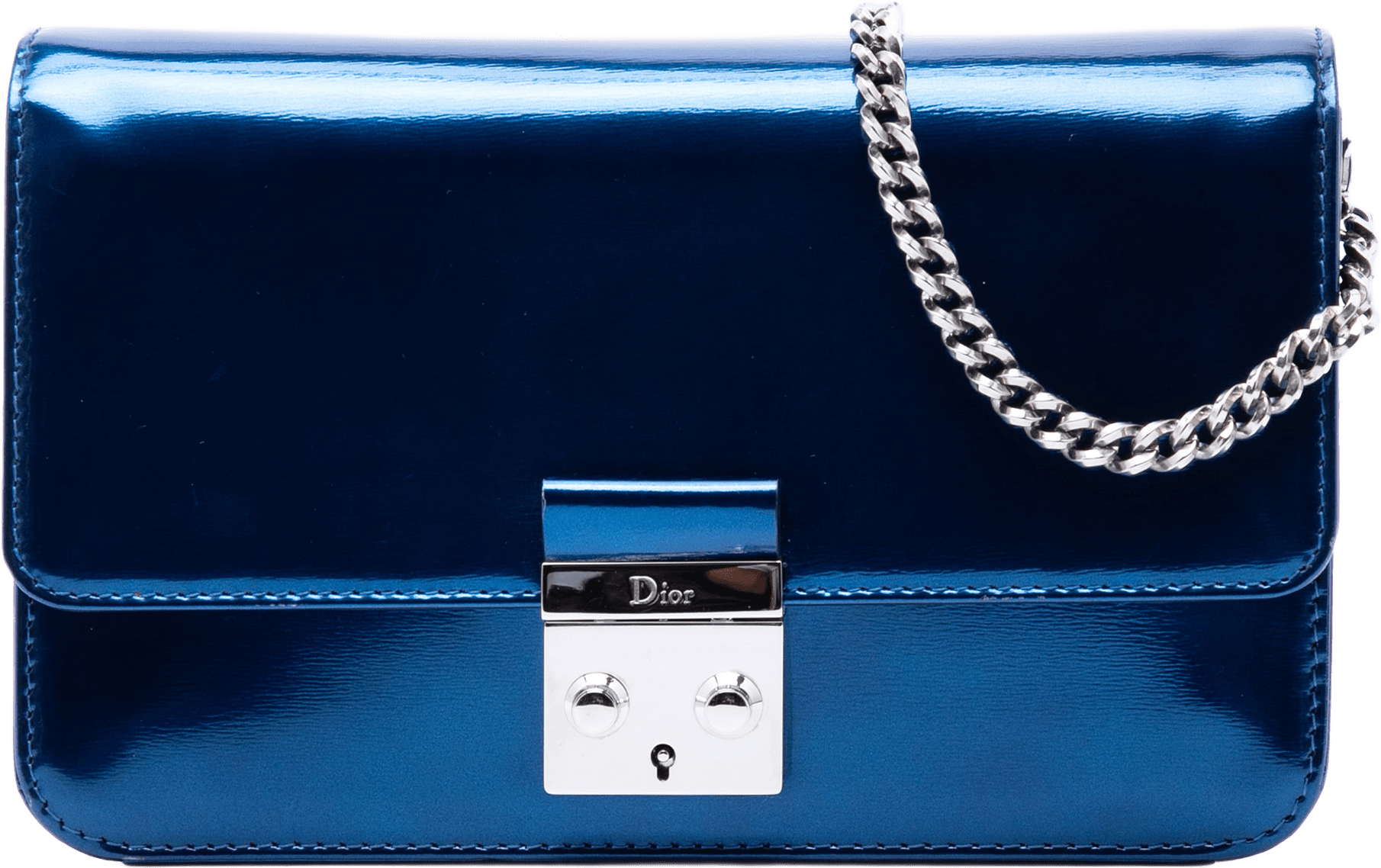 Dior Patent Miss Dior Promenade Crossbody, från Luxclusif, i färgen blue.