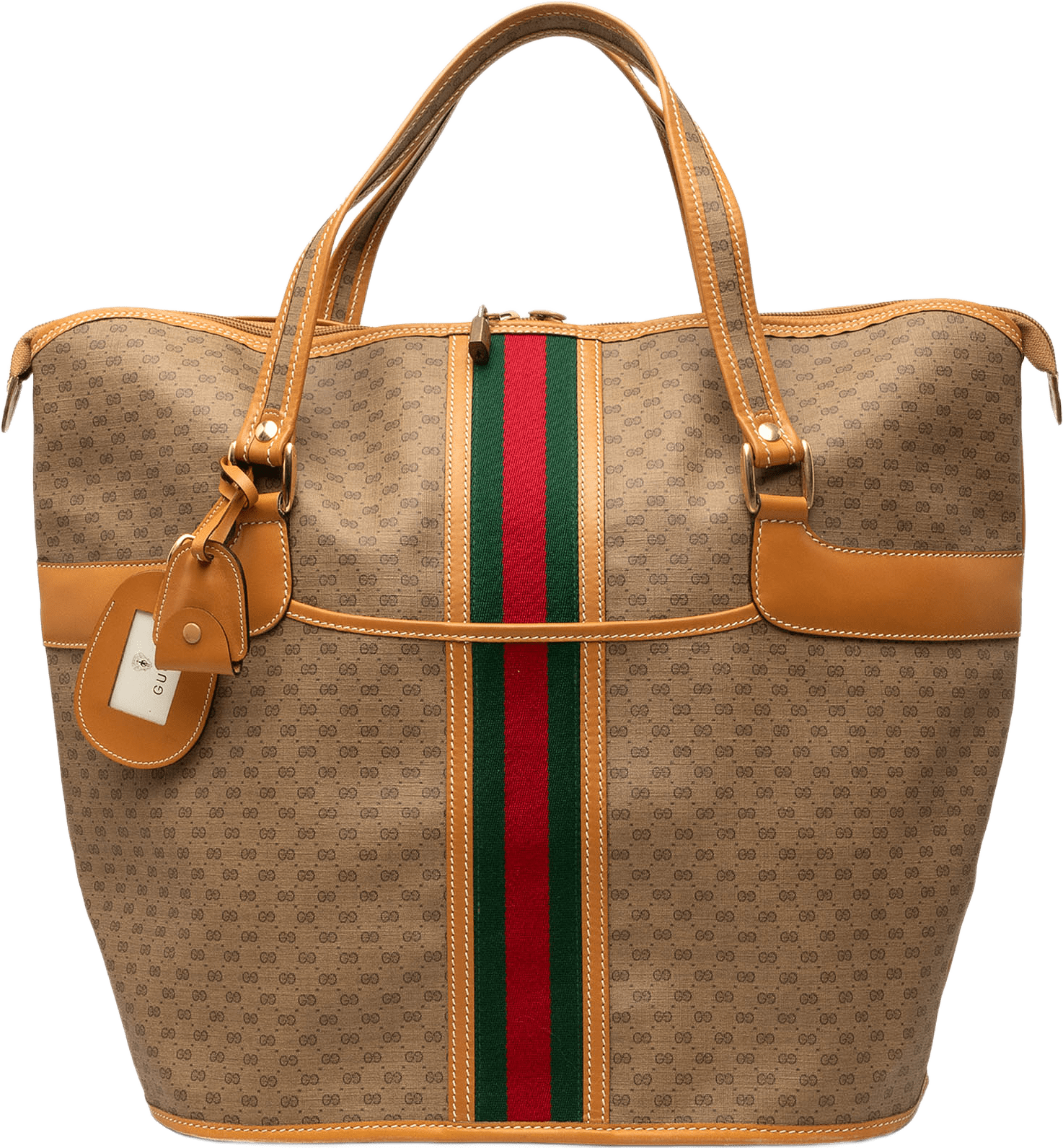Gucci Micro Gg Supreme Web Tote, från Luxclusif, i färgen brun.