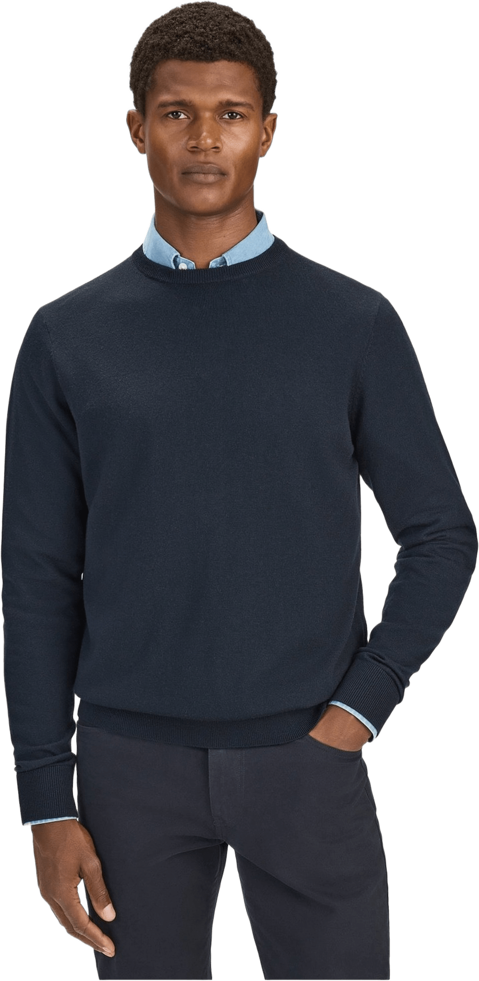 Merino Crew Neck Sweater (noa), från John Henric, i färgen navy blue.