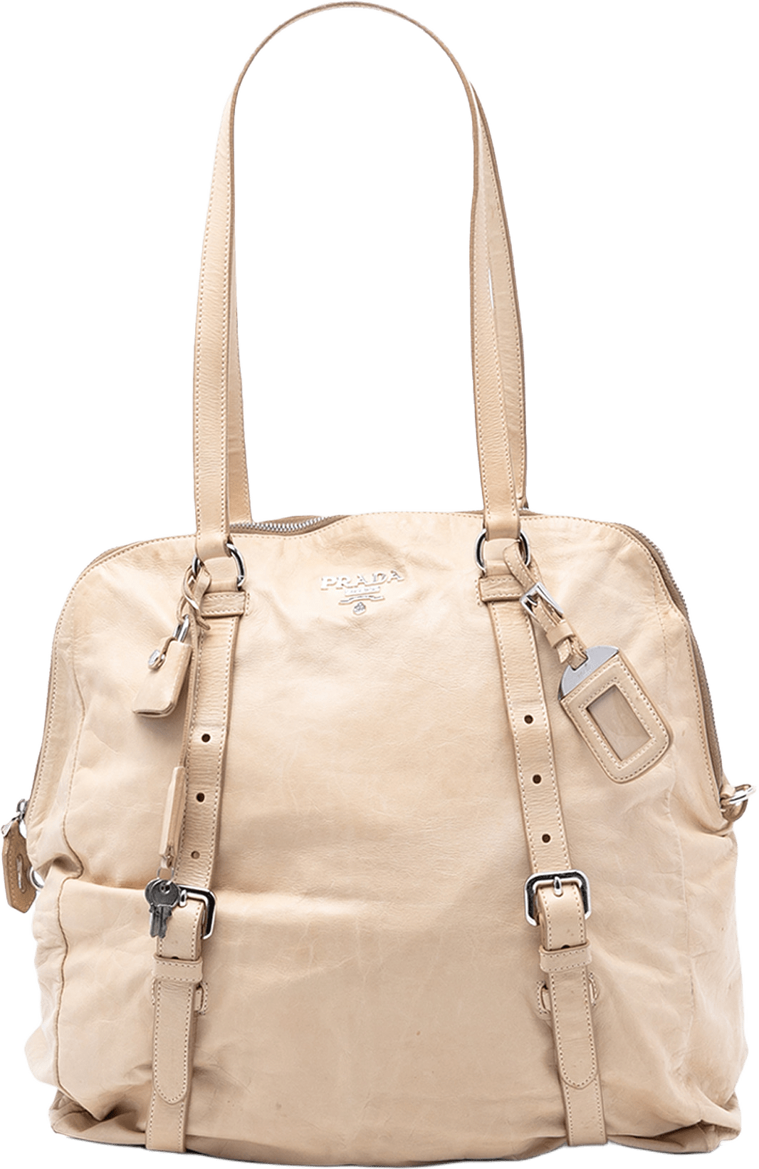 Prada Nappa New Look Tote, från Luxclusif, i färgen light beige.