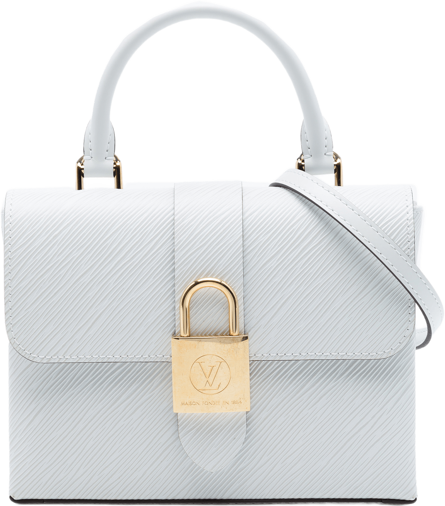Louis Vuitton Epi Locky Bb, från Luxclusif, i färgen vit.